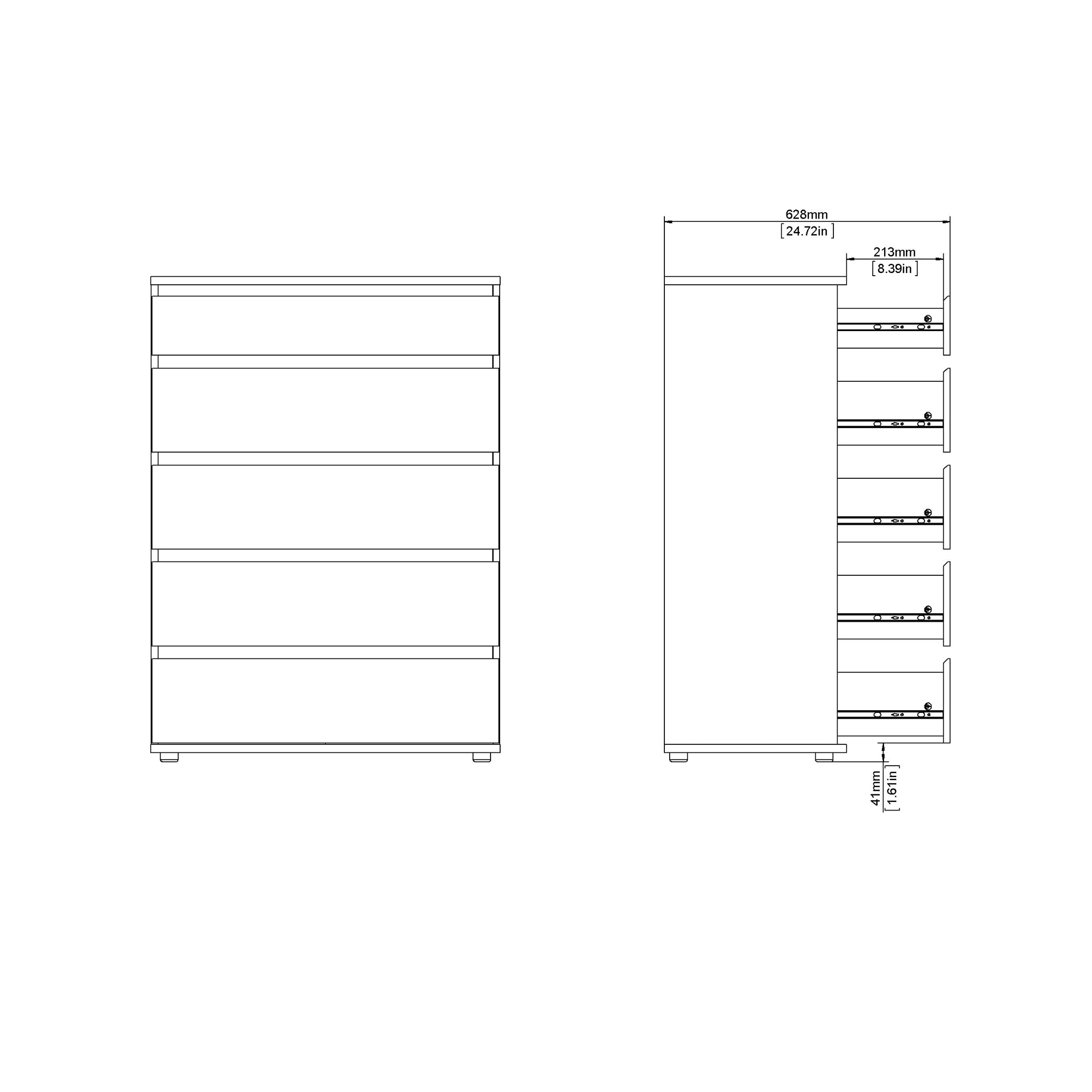 ASARO | קומודה ממלמין, עם 5 מגירות