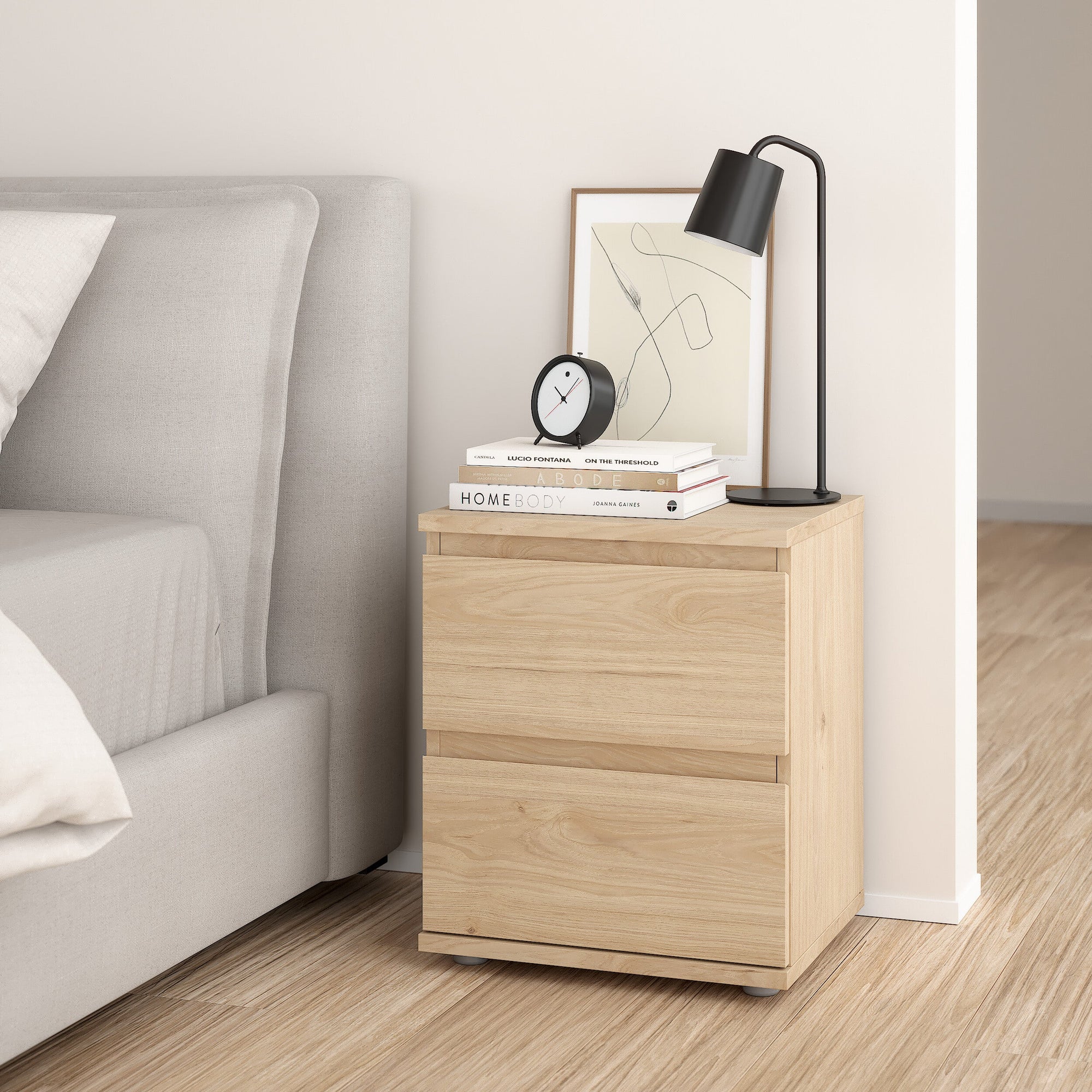 DUSKA | שידת לילה 40/34 ס"מ, עם 2 מגירות - KUALA