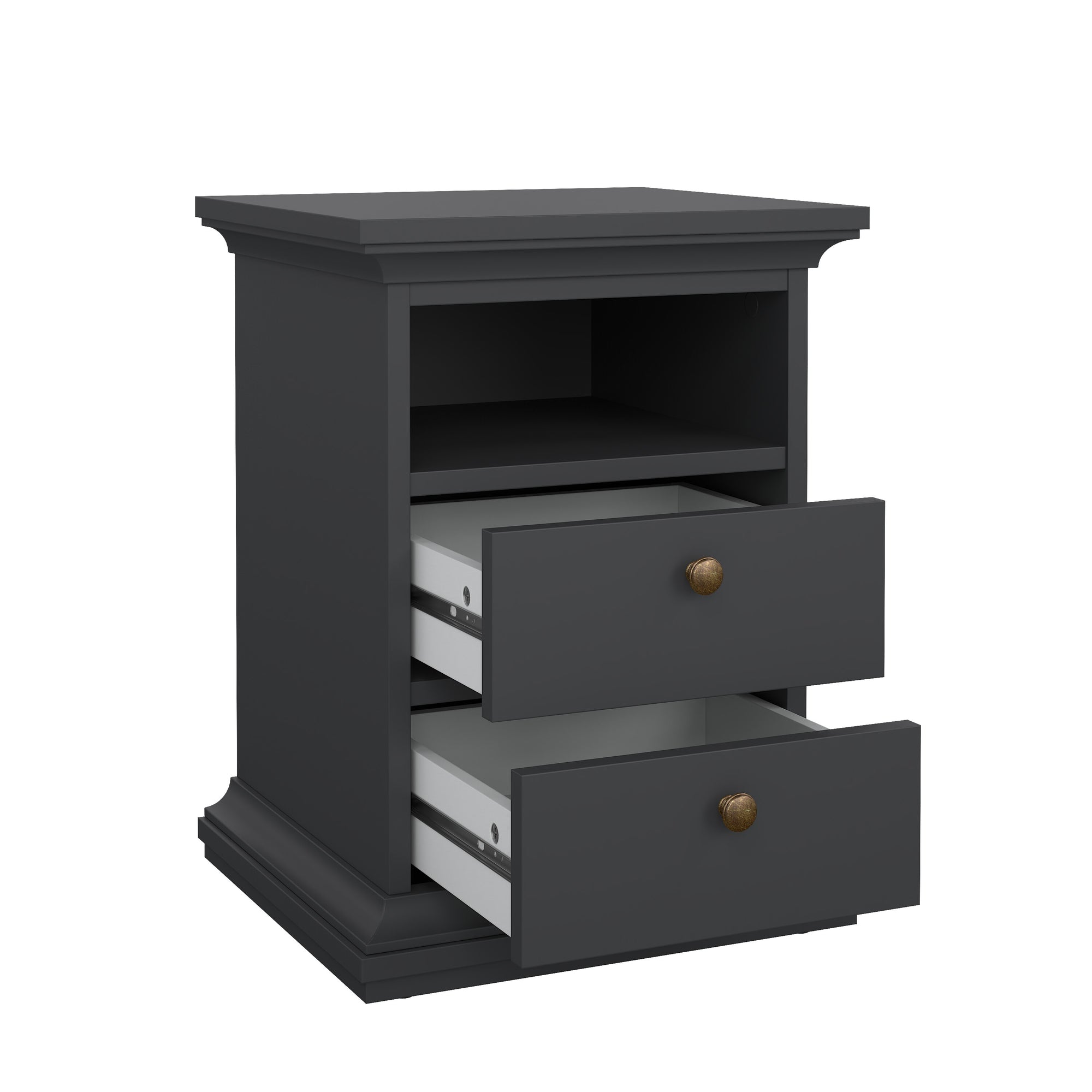 RAGNI | שידת לילה ממלמין 44/40 ס"מ, עם 2 מגירות ומדף פתוח - KUALA