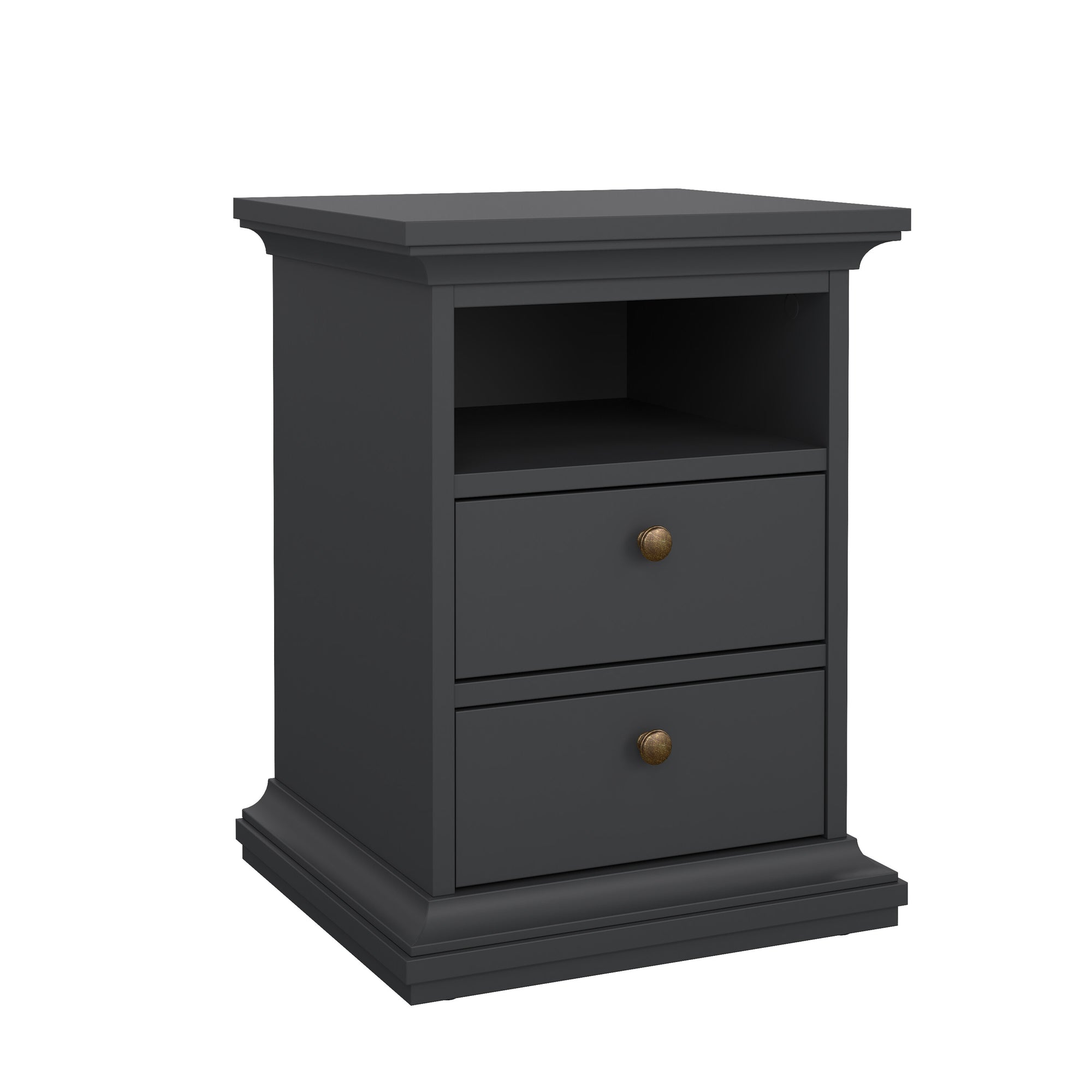 RAGNI | שידת לילה ממלמין 44/40 ס"מ, עם 2 מגירות ומדף פתוח - KUALA