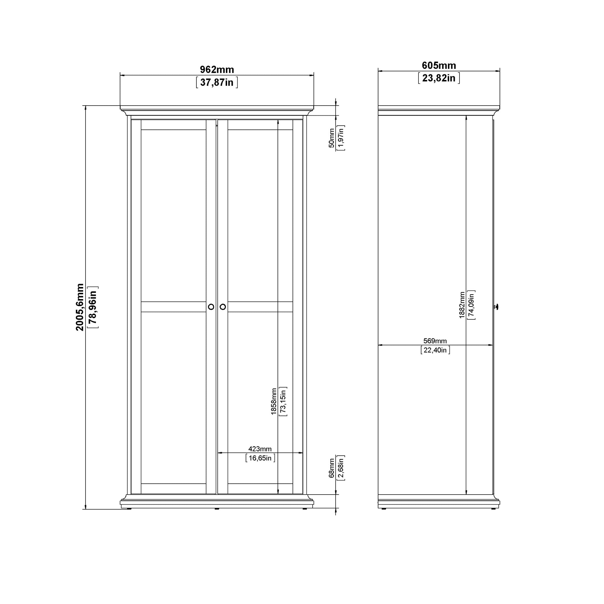 LUTA | ארון 2 דלתות פתיחה בחיפוי מלמין
