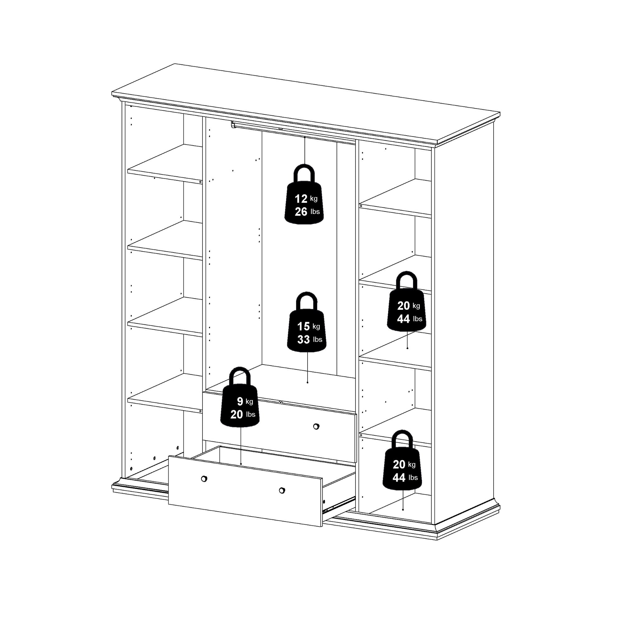 RAMESO | ארון דלתות פתיחה בחיפוי מלמין