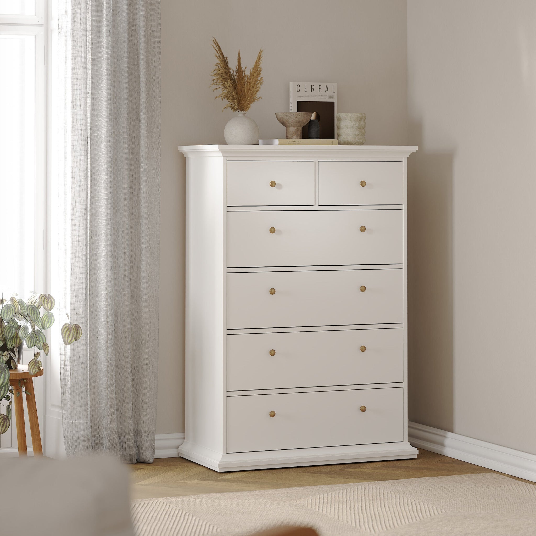 KOREV | שידת אחסון ממלמין, עם 6 מגירות