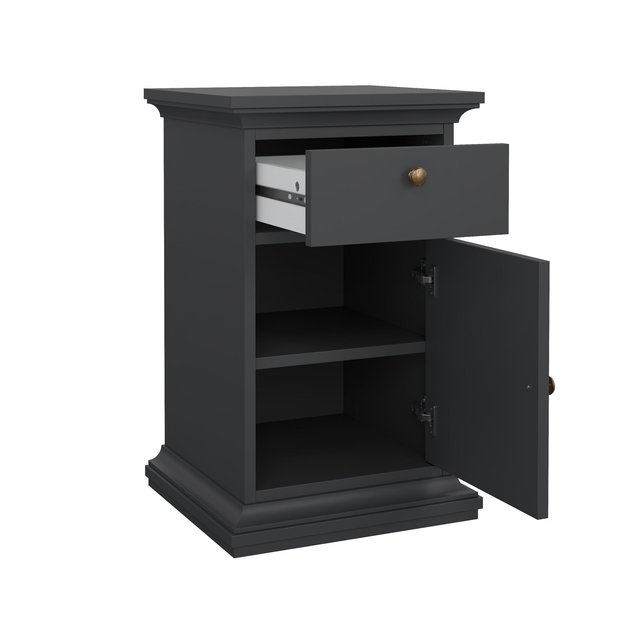 HALDSET | שידת לילה ממלמין 44/40 ס"מ, עם מגירה ומדף סגור