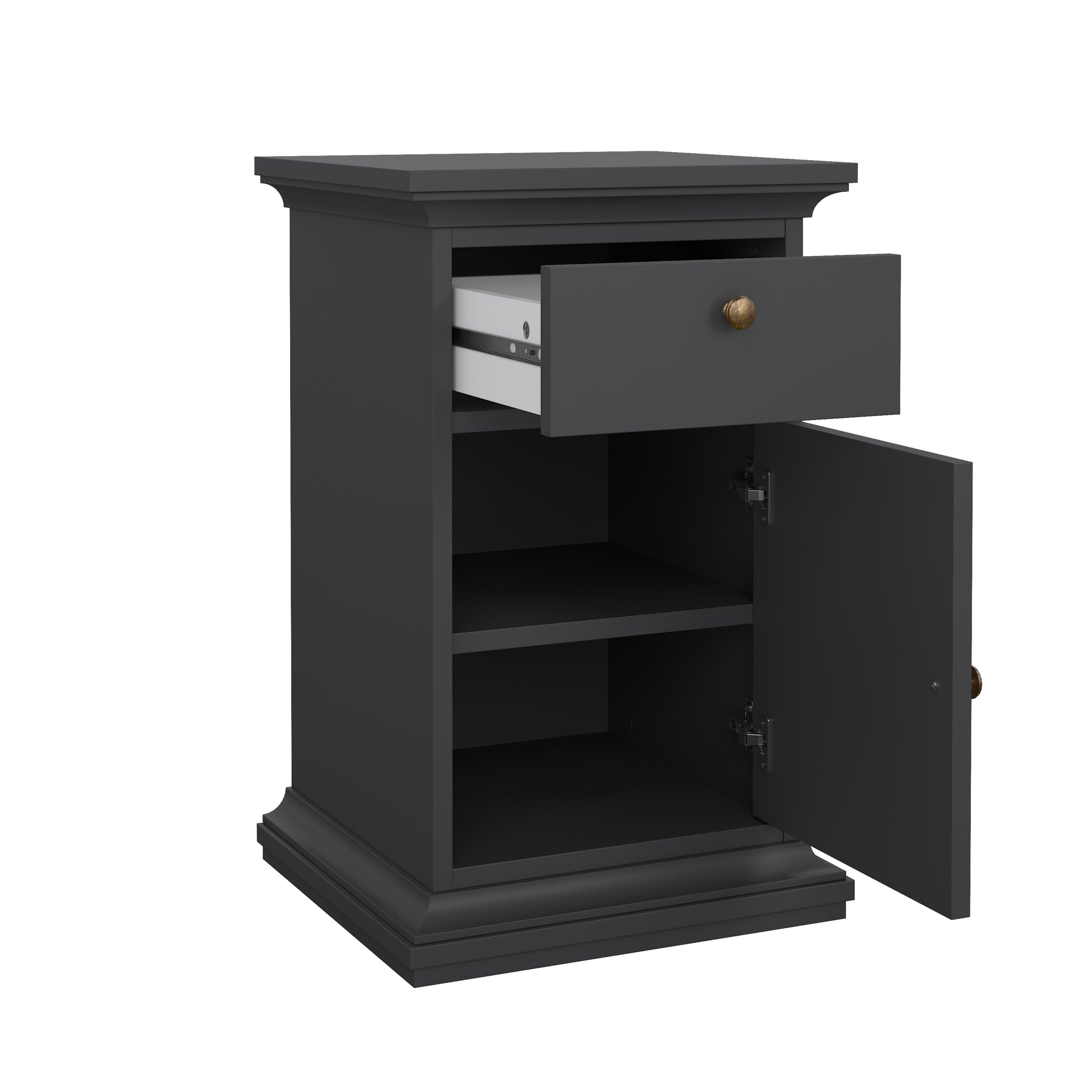 HALDSET | שידת לילה ממלמין 44/40 ס"מ, עם מגירה ומדף סגור