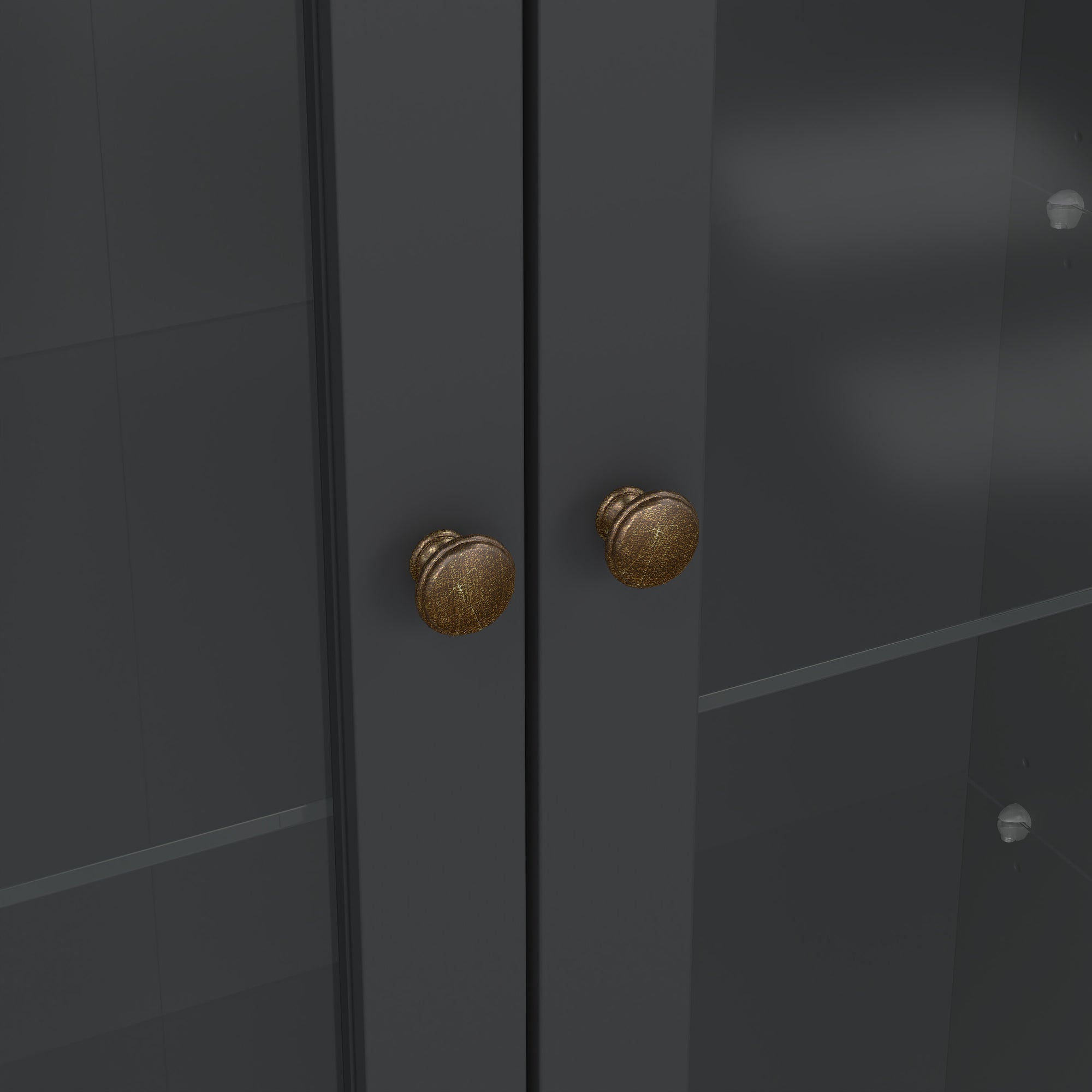 GUSTA | ספריה בשילוב זכוכית עם 2 דלתות ו- 2 מגירות - KUALA