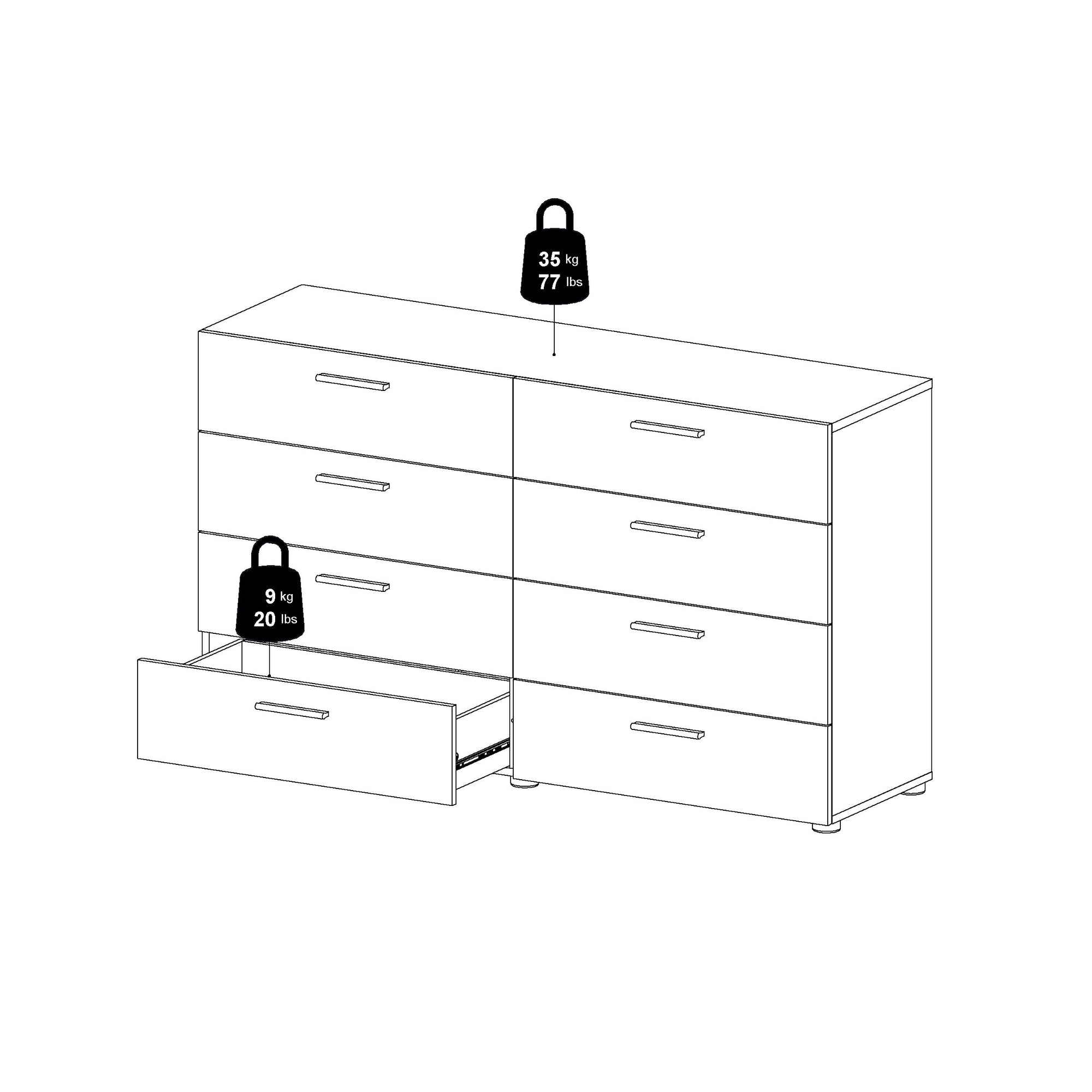 ARIVARG | קומודה ממלמין, עם 8 מגירות