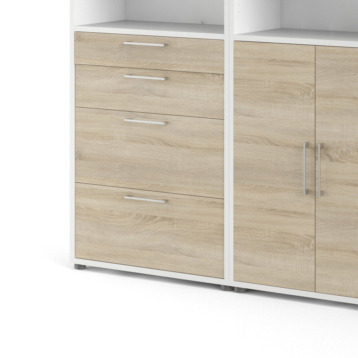 SOYI | יחידת אחסון ממלמין, עם מגירות ומדפים פתוחים וסגורים