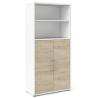 לבן עם דלתות אלון טבעי