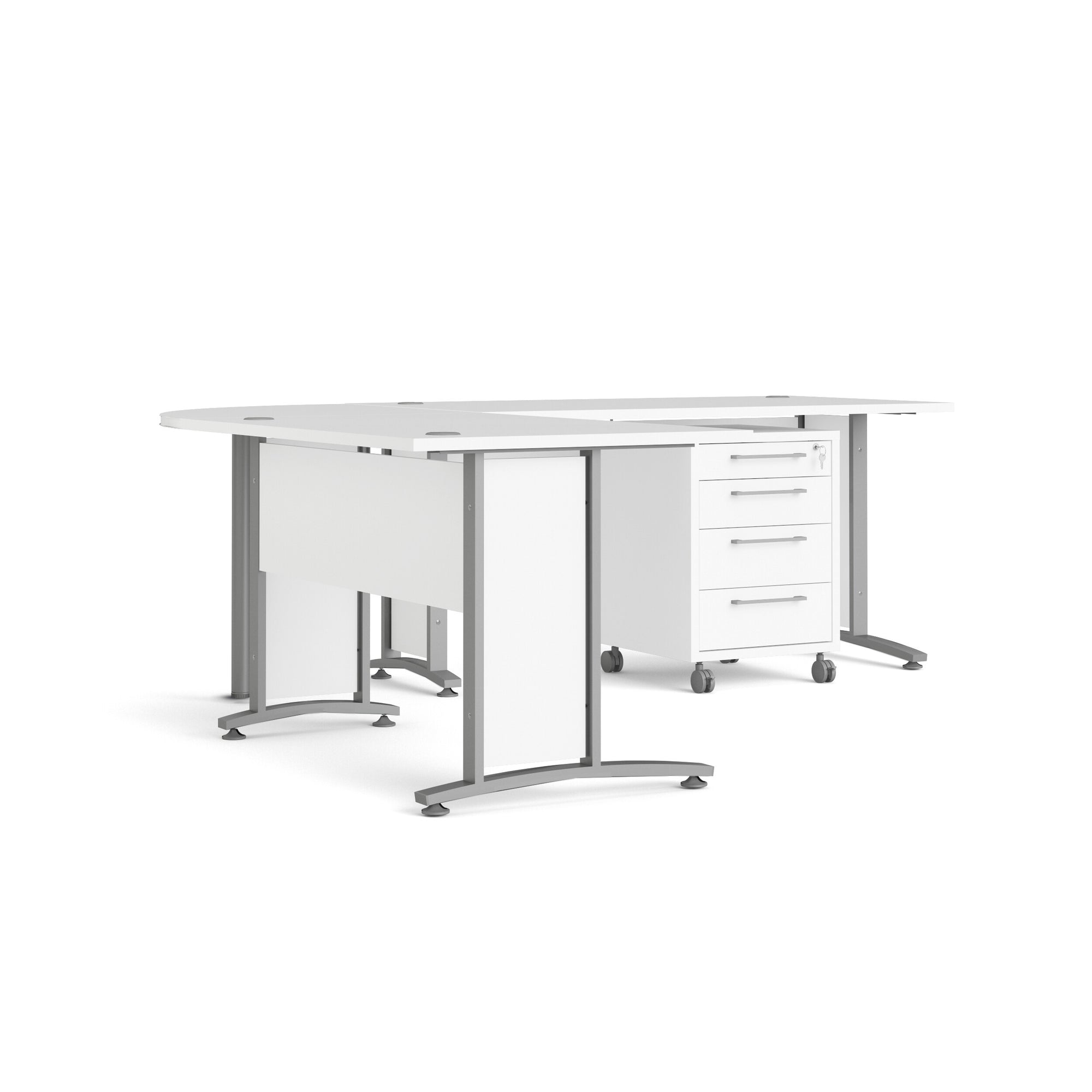 LIBALA | שולחן עבודה פינתי ושידת מגירות ממלמין ומתכת, 230/200 ס"מ - KUALA