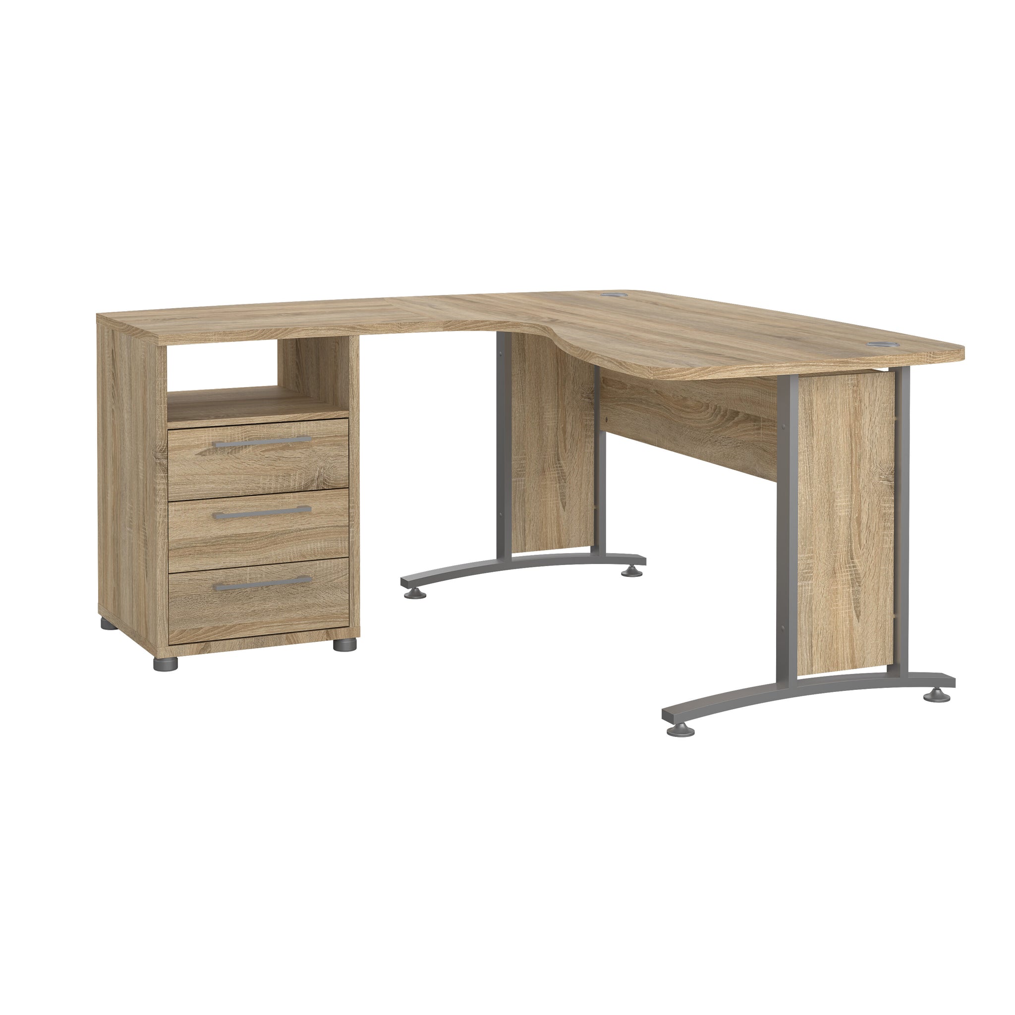 FORM | שולחן עבודה פינתי עם 3 מגירות ומדף פתוח, 150/160 ס"מ - KUALA