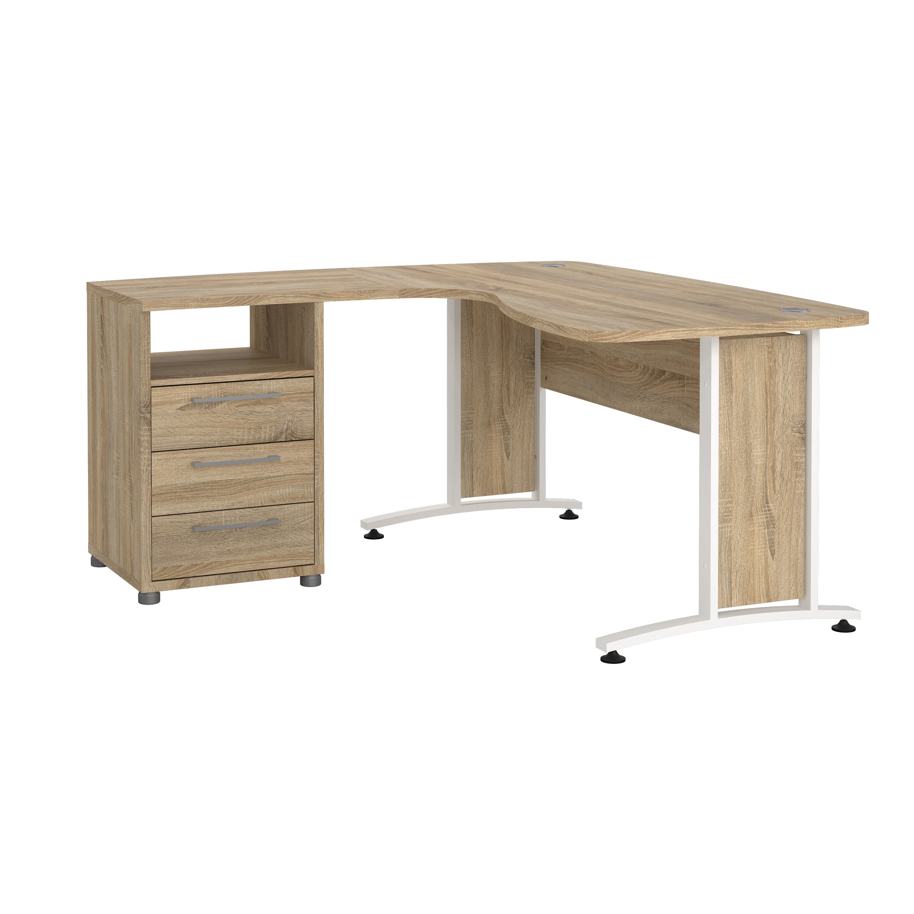 FORM | שולחן עבודה פינתי עם 3 מגירות ומדף פתוח, 150/160 ס"מ - KUALA
