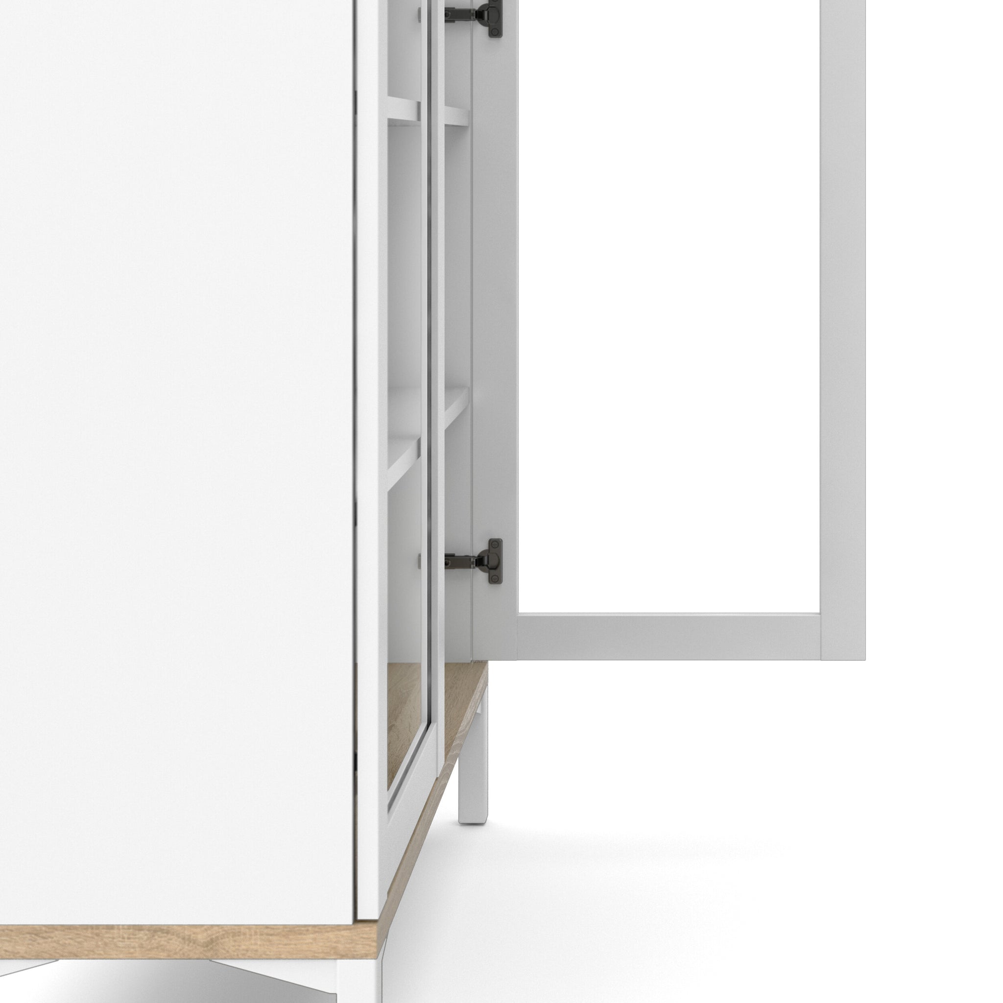 KARINO | ספריה ממלמין וזכוכית, עם מדפים סגורים