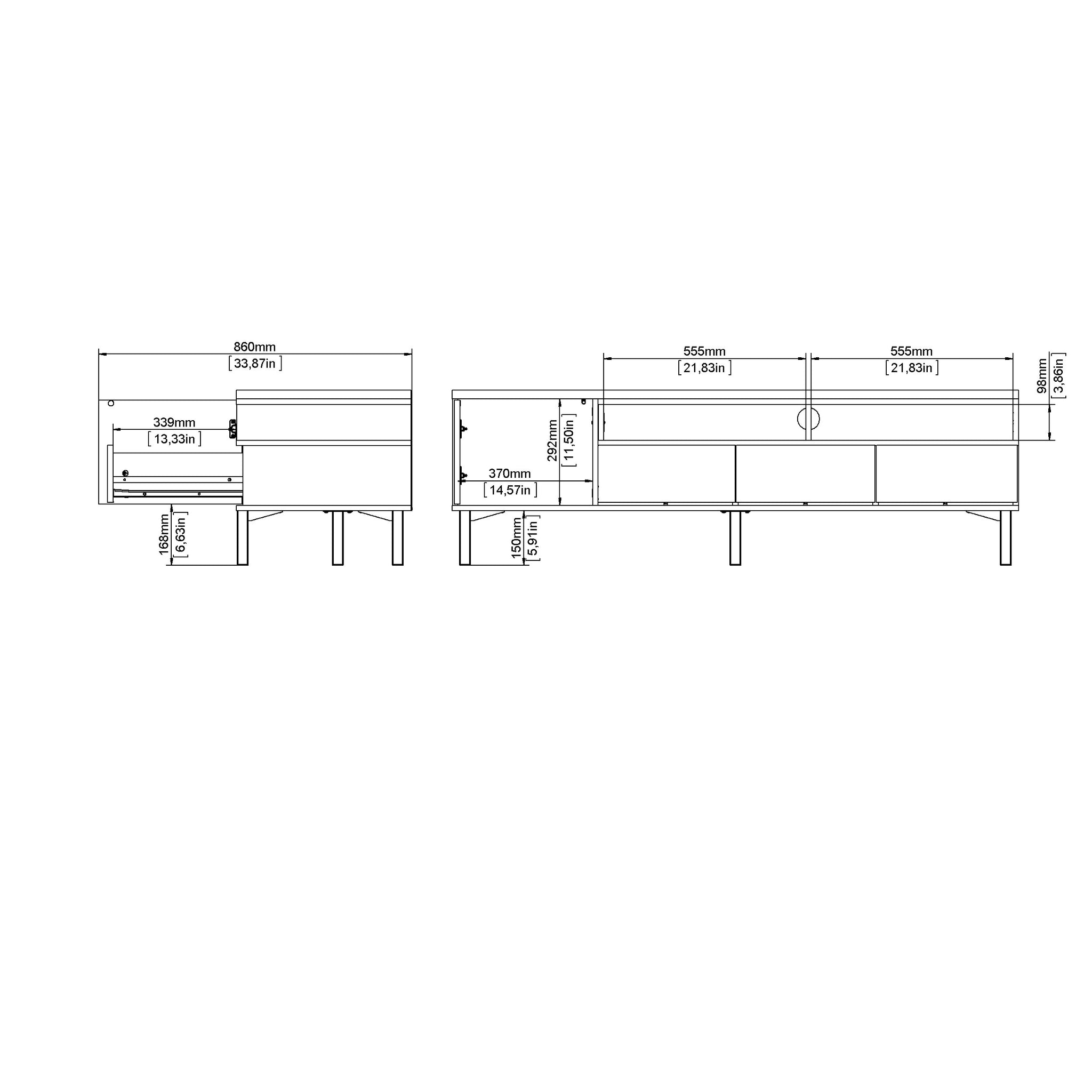 KARISON | מזנון נורדי ממלמין, עם מגירות ומדפים פתוחים וסגורים