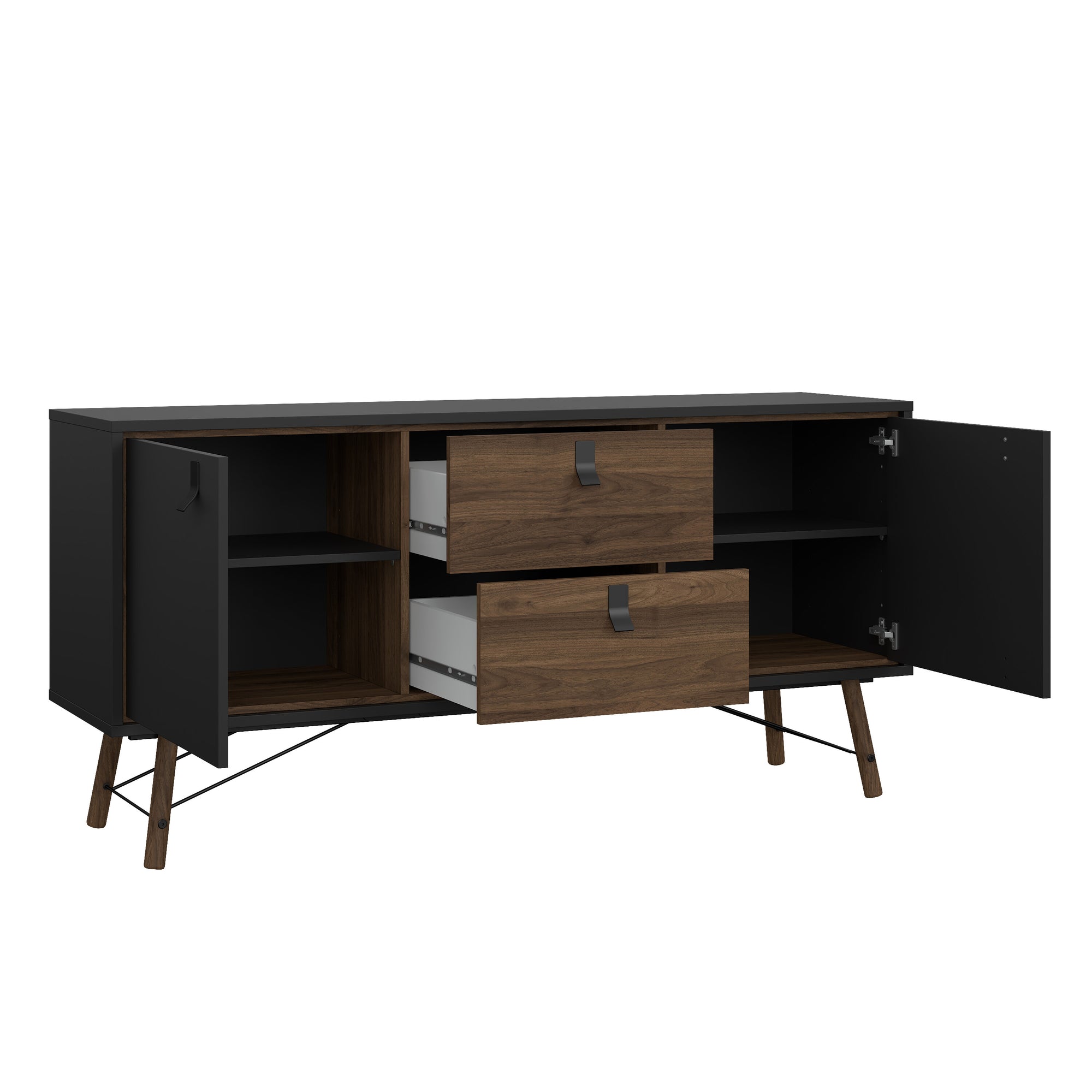 EDDARO | מזנון נורדי עם 2 מגירות ו-2 דלתות אחסון - KUALA