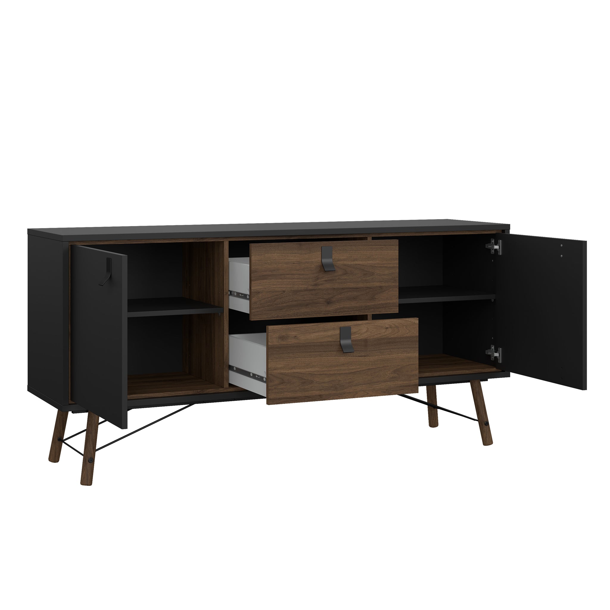 EDDARO | מזנון נורדי עם 2 מגירות ו-2 דלתות אחסון - KUALA