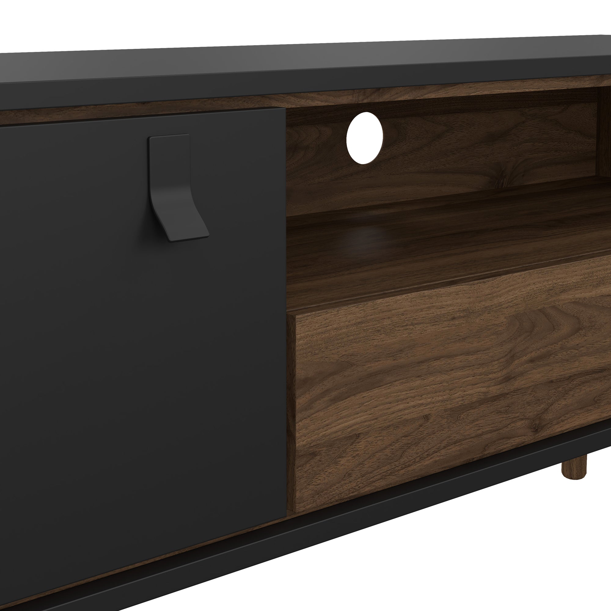 LAVAN | מזנון נורדי ממלמין, עם מגירה, מדף פתוח ומדף סגור