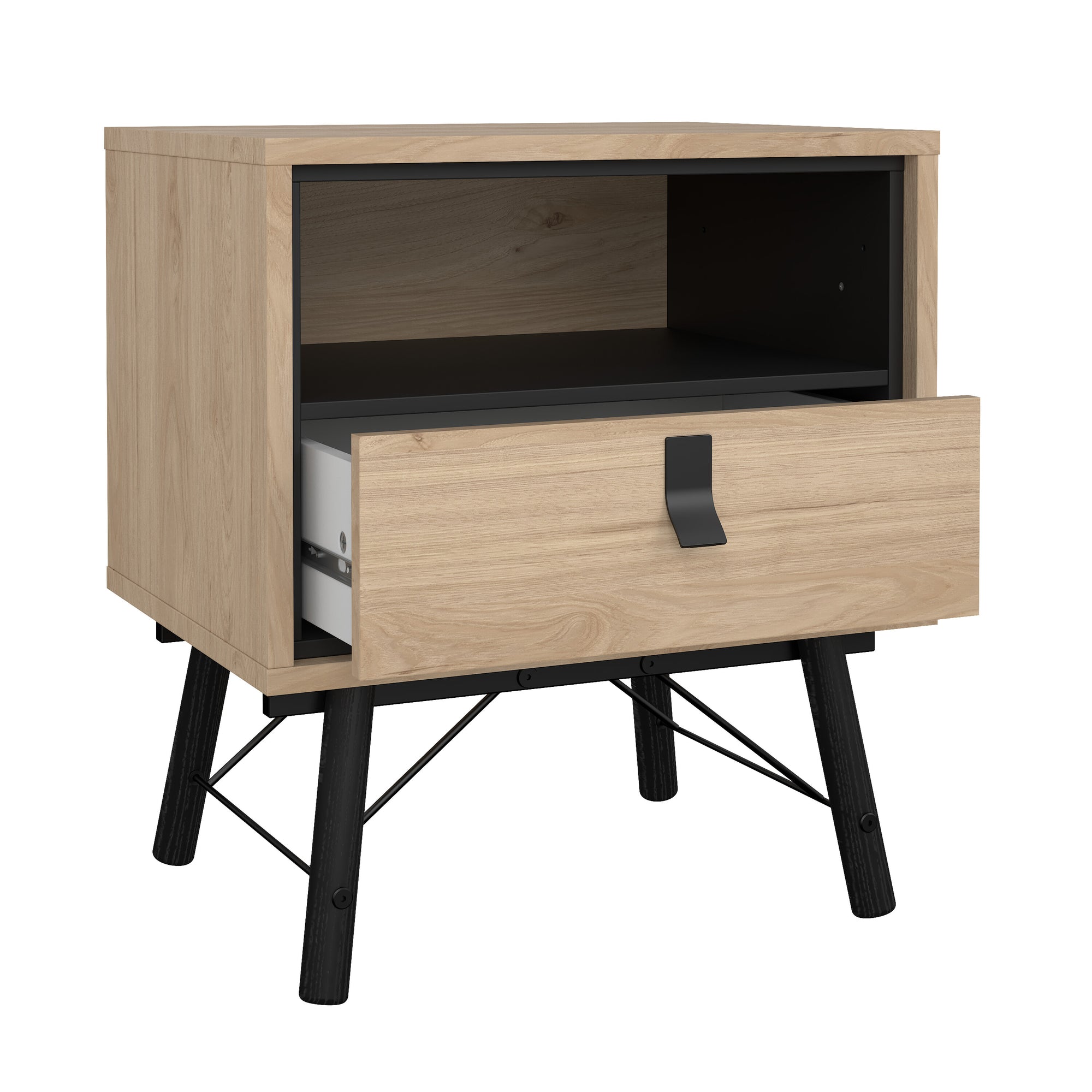 IGANUR | שידת לילה ממלמין 54/40 ס"מ, עם מגירה ומדף פתוח