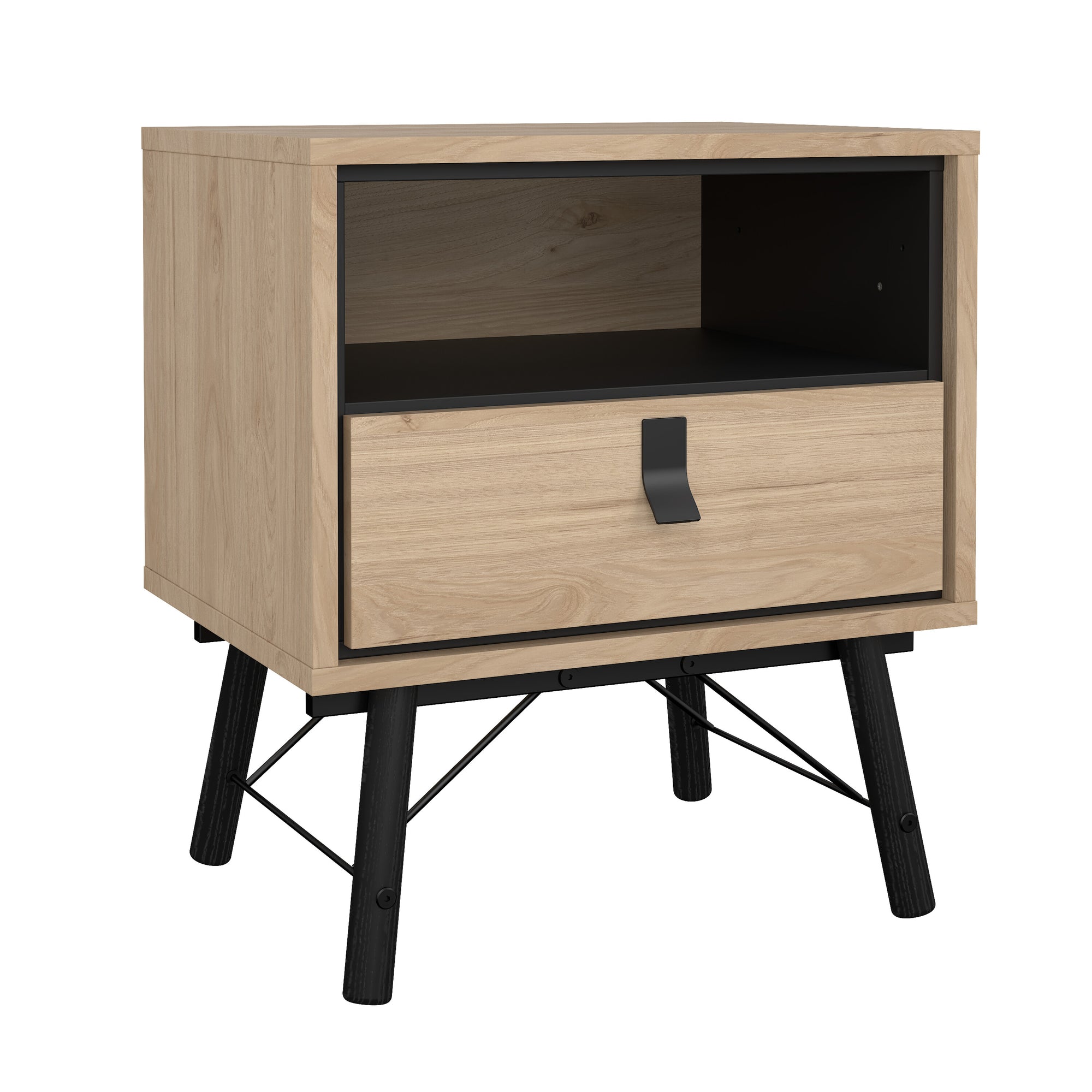 IGANUR | שידת לילה ממלמין 54/40 ס"מ, עם מגירה ומדף פתוח