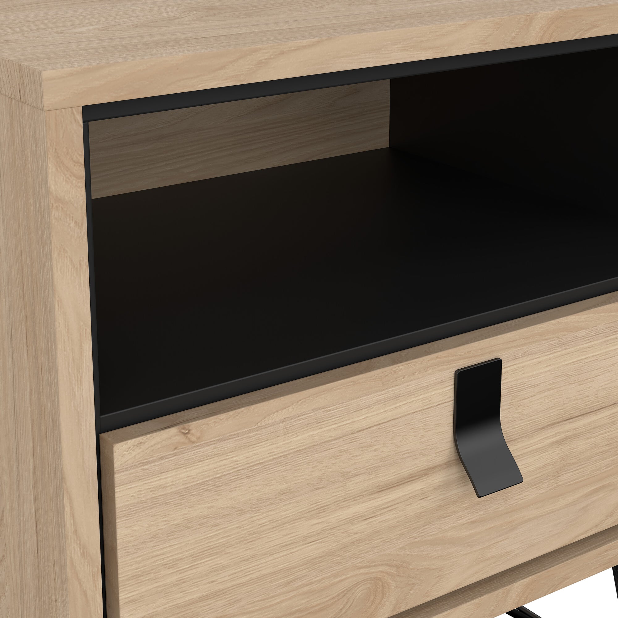 IGANUR | שידת לילה ממלמין 54/40 ס"מ, עם מגירה ומדף פתוח