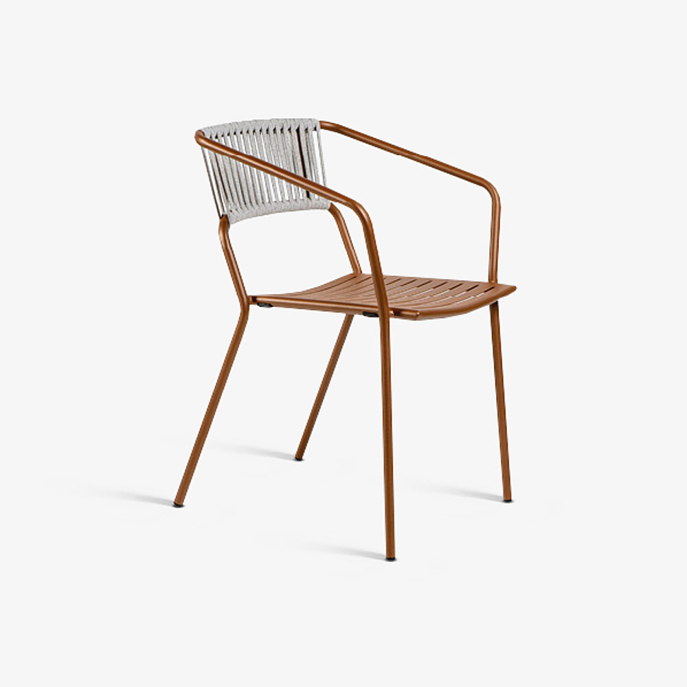 MORHO | כיסא ממתכת מגולוונת וגב חבלים