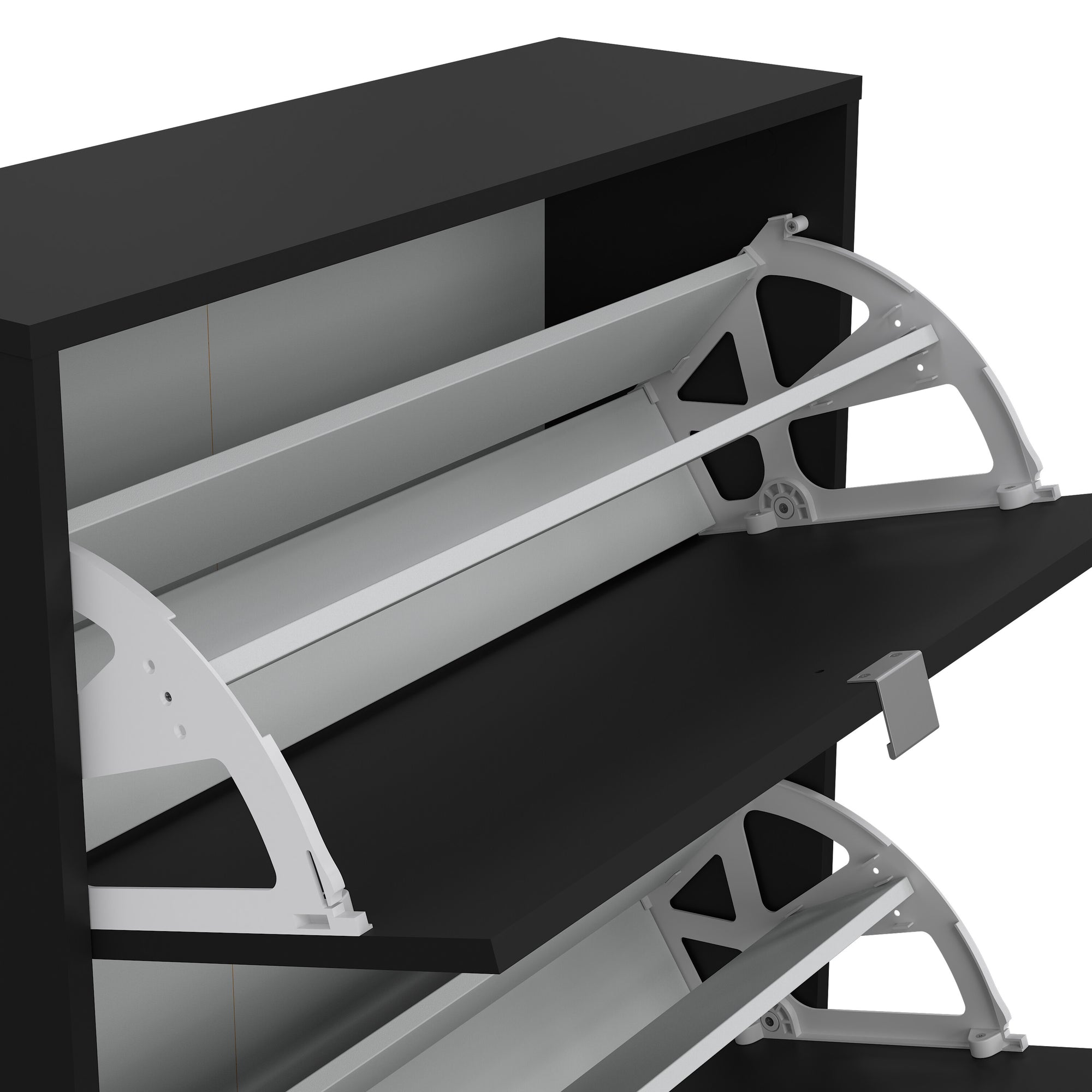 RUNIK | ארון נעליים ממלמין, עם מדפים כפולים