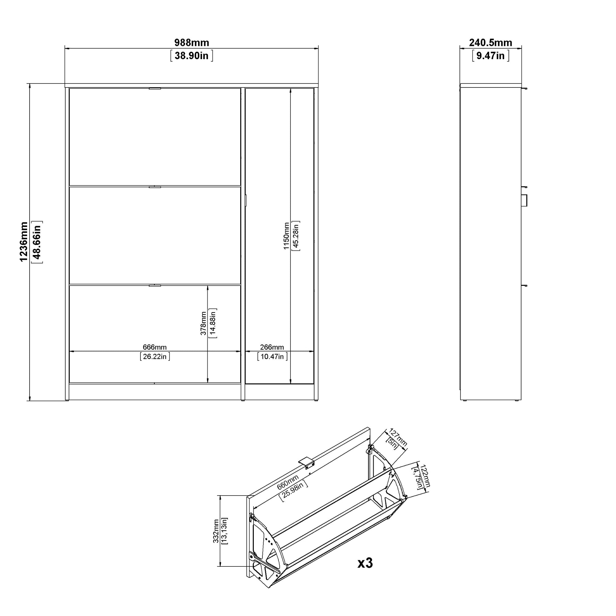 SOLVEVA | ארון נעליים ממלמין