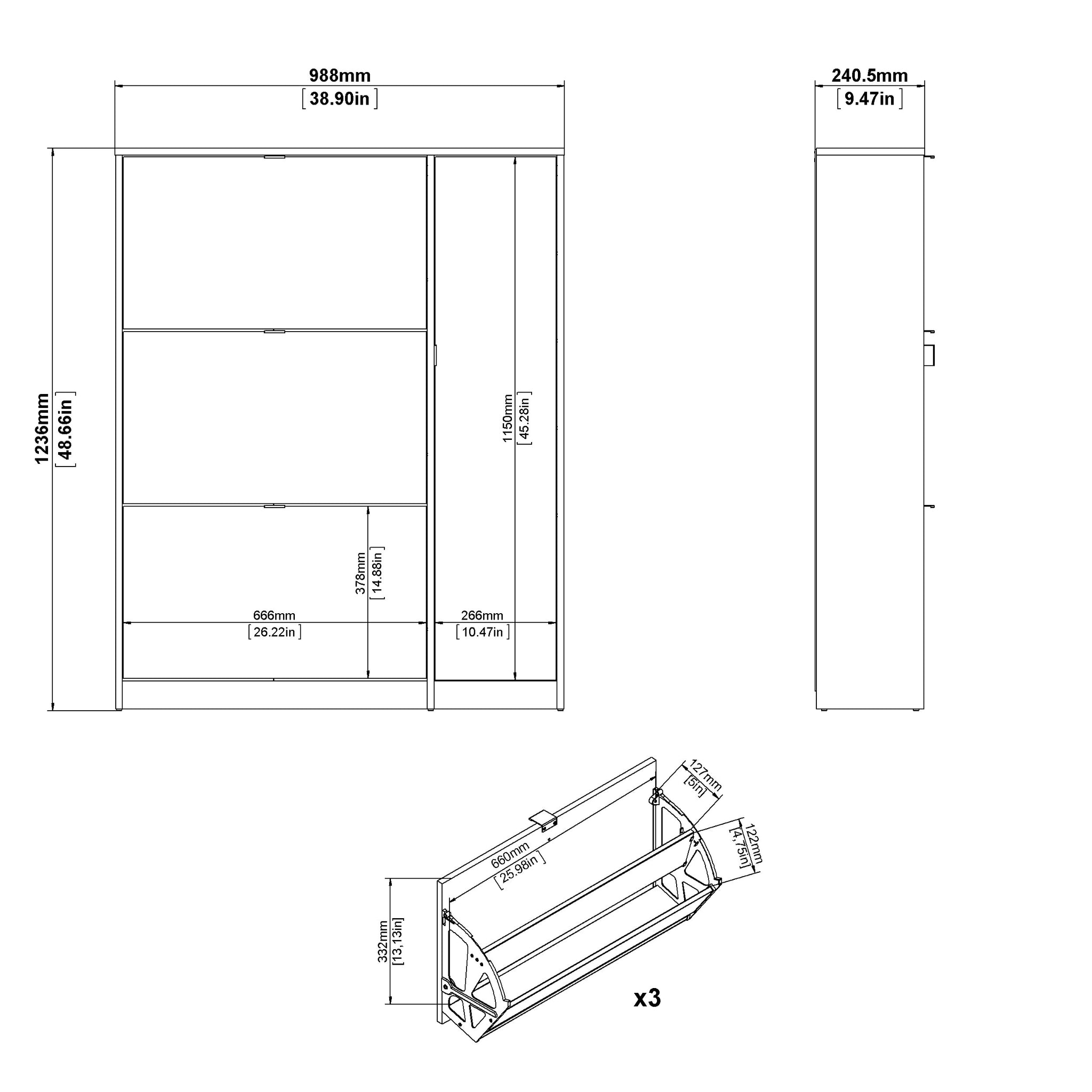 SOLVEVA | ארון נעליים ממלמין