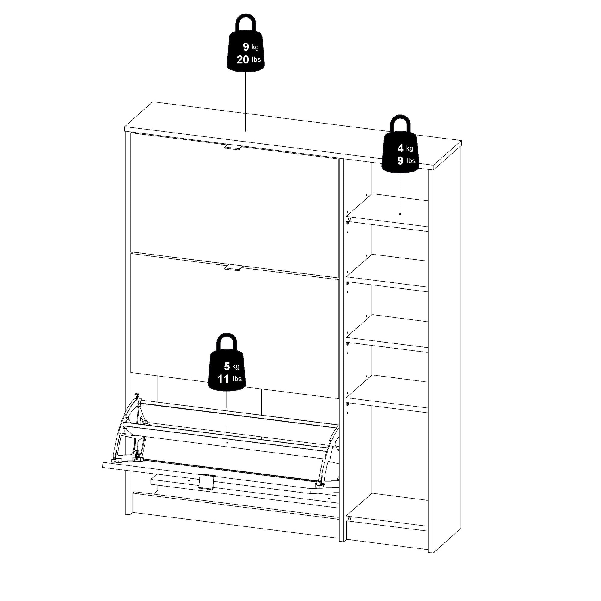 SOLVEVA | ארון נעליים ממלמין