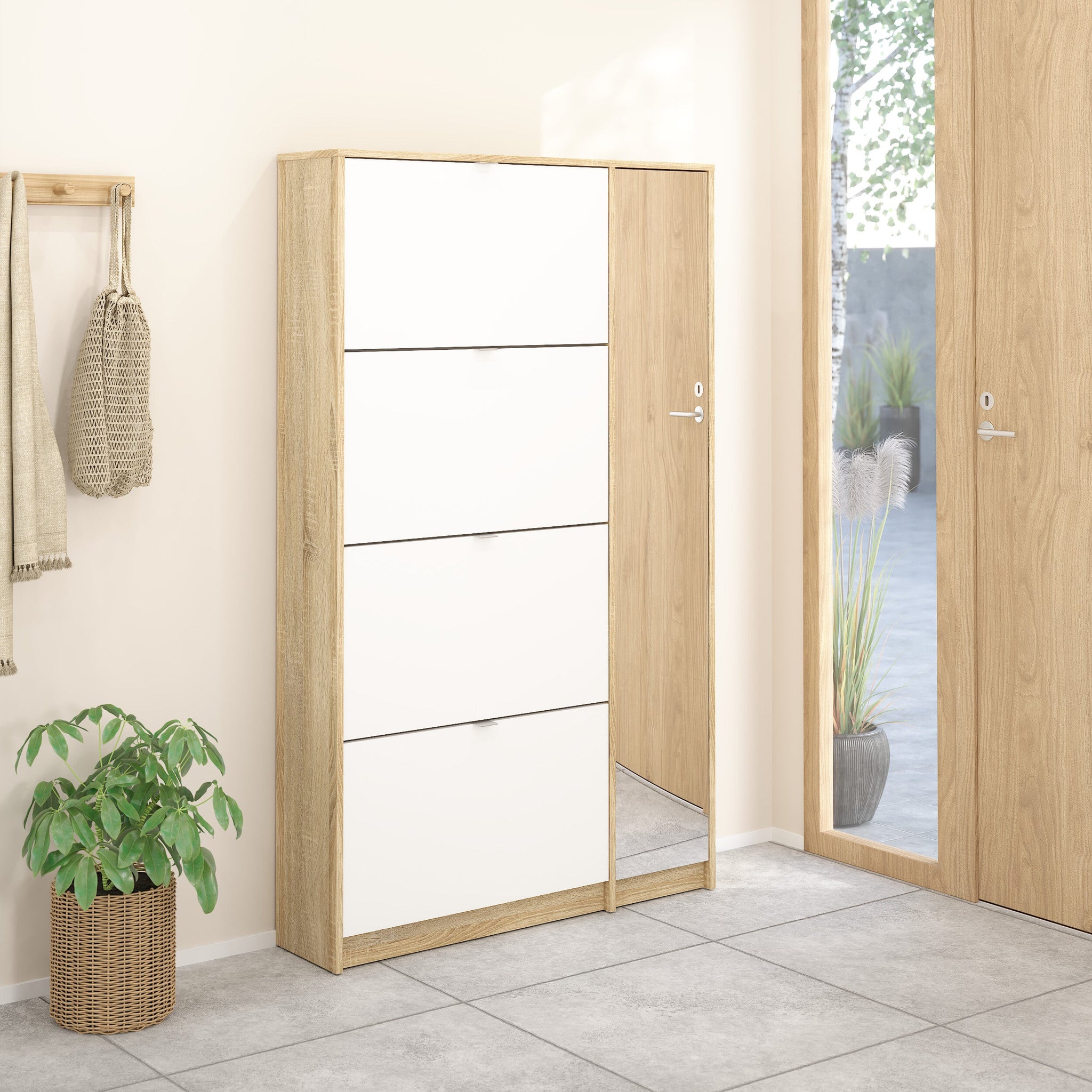 SIGRO | ארון נעליים ממלמין בשילוב מראה - KUALA