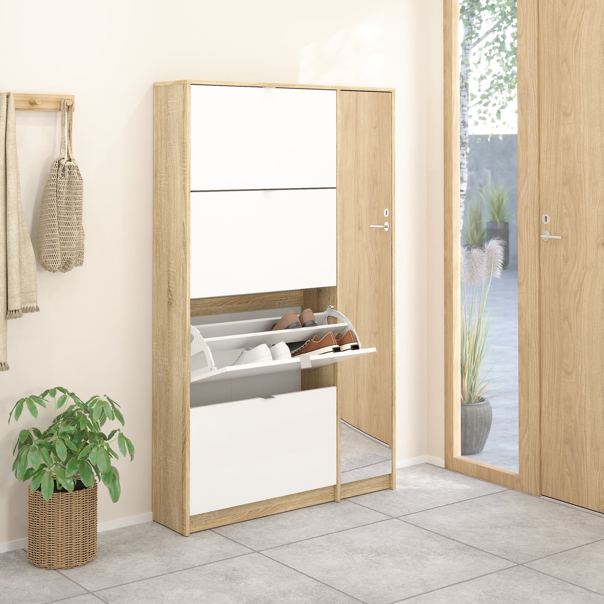 SIGRO | ארון נעליים ממלמין בשילוב מראה - KUALA