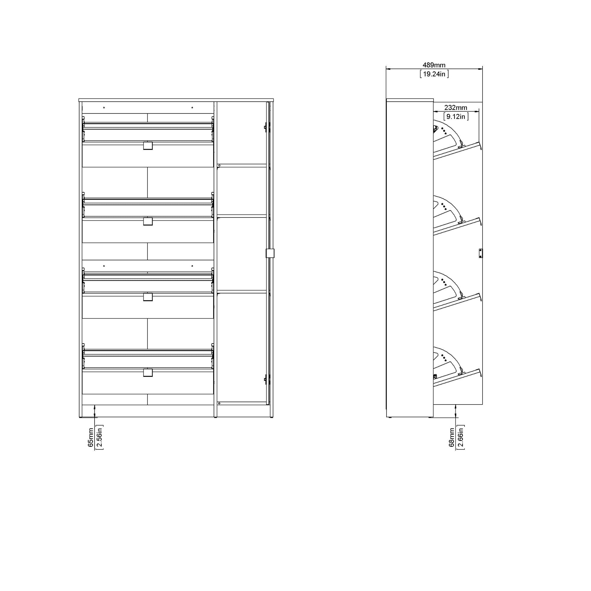 SIGRO | ארון נעליים ממלמין בשילוב מראה - KUALA