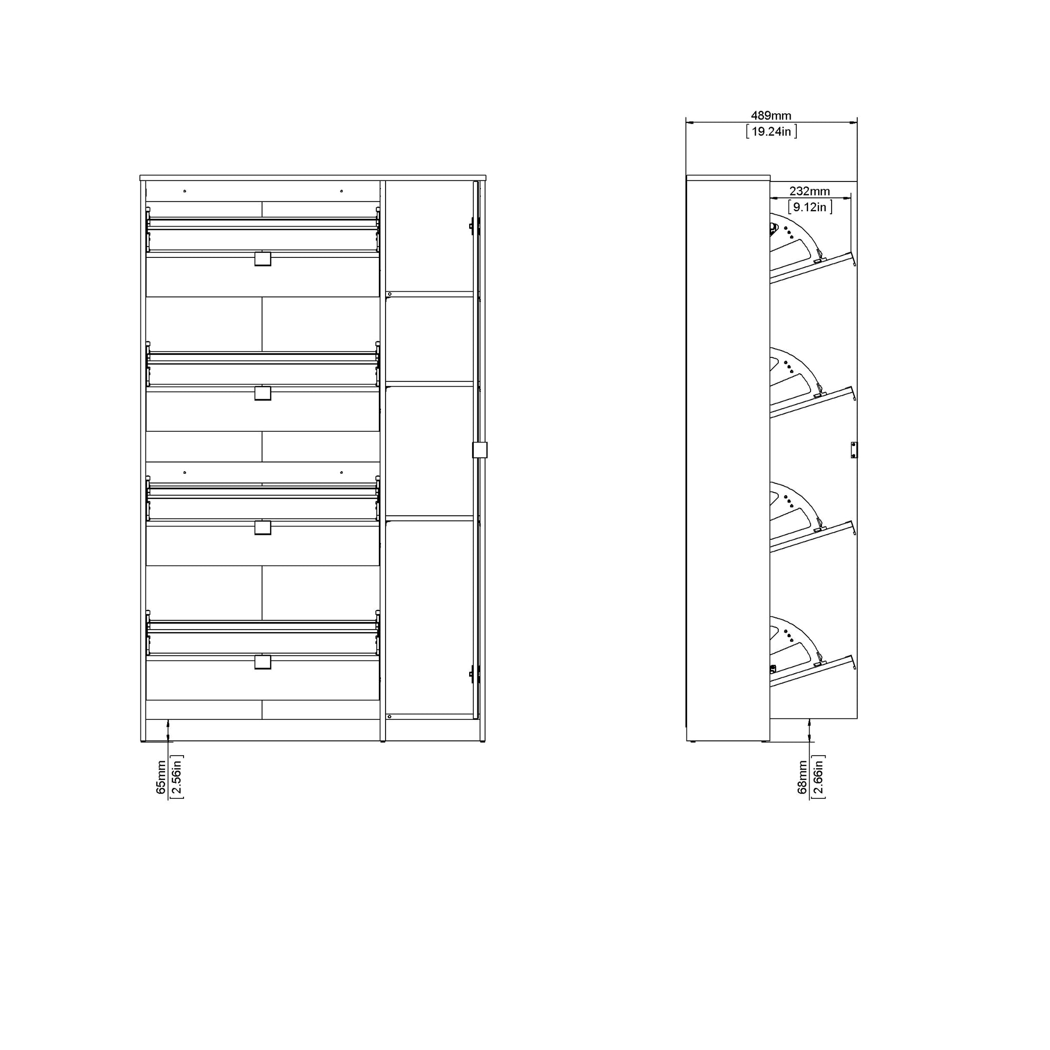 SIGRO | ארון נעליים ממלמין בשילוב מראה - KUALA