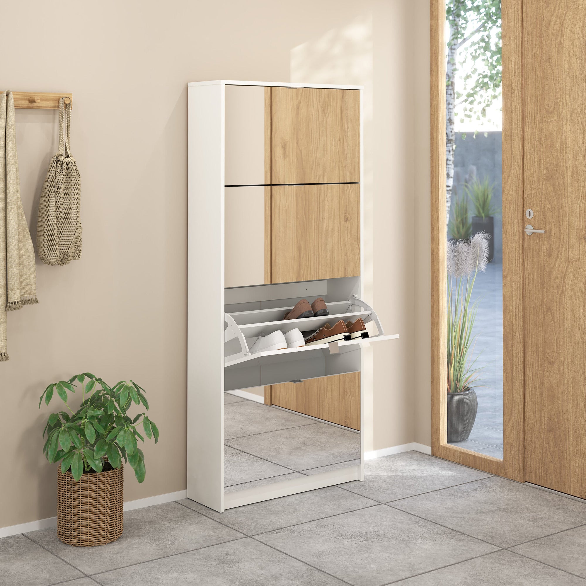 DAGBER | ארון נעליים ממלמין בשילוב מראה