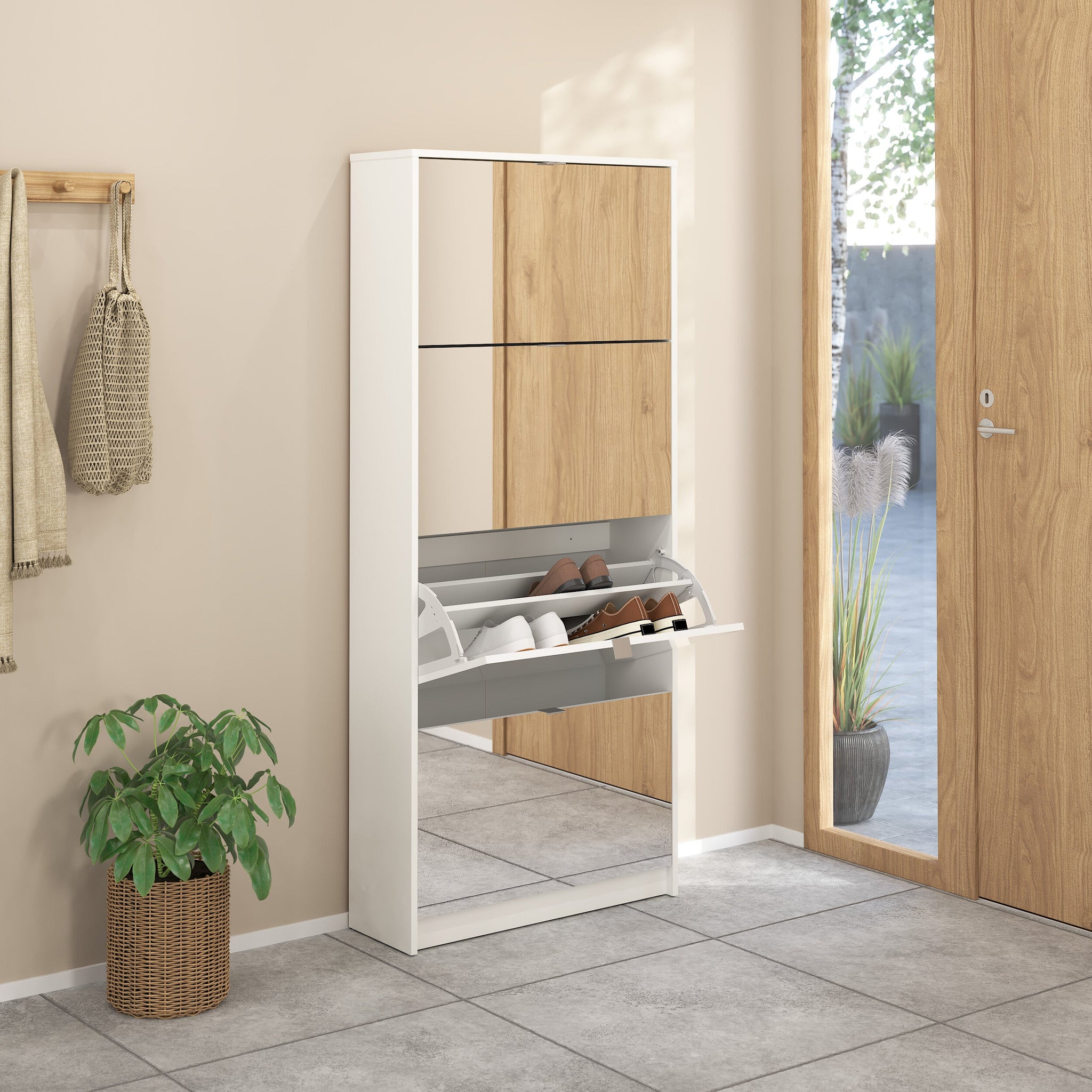 DAGBER | ארון נעליים ממלמין בשילוב מראה