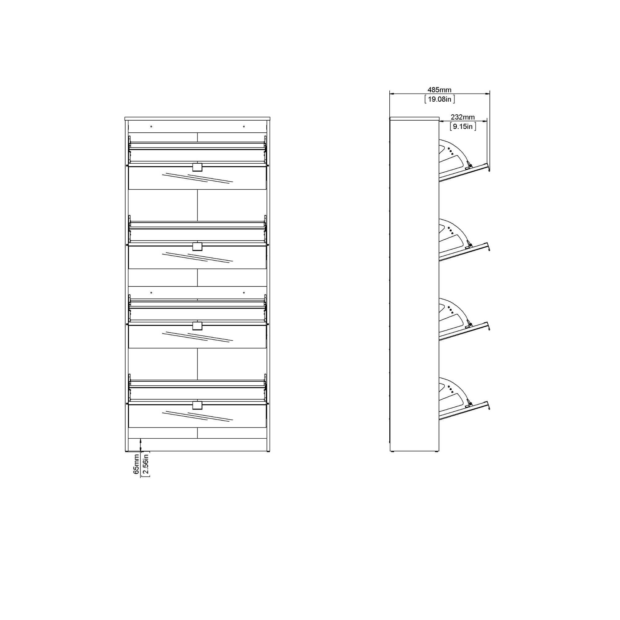DAGBER | ארון נעליים ממלמין בשילוב מראה