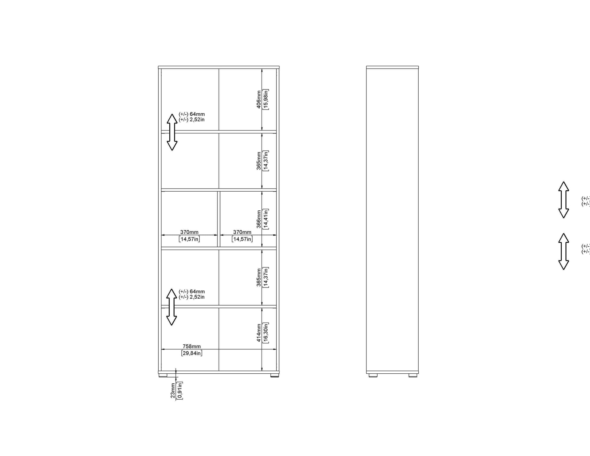 ION | ספריה עם 6 מדפים פתוחים - KUALA