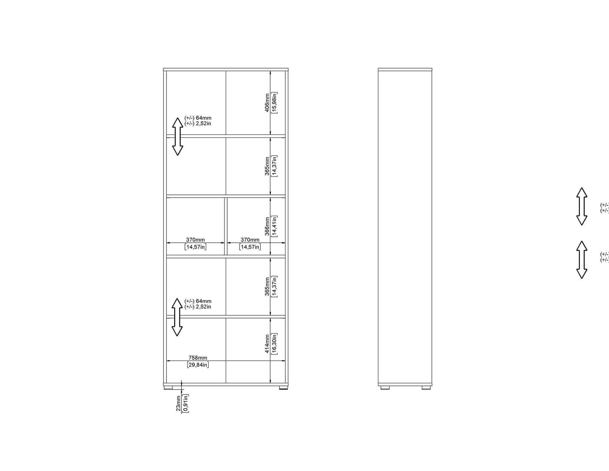ION | ספריה עם 6 מדפים פתוחים - KUALA