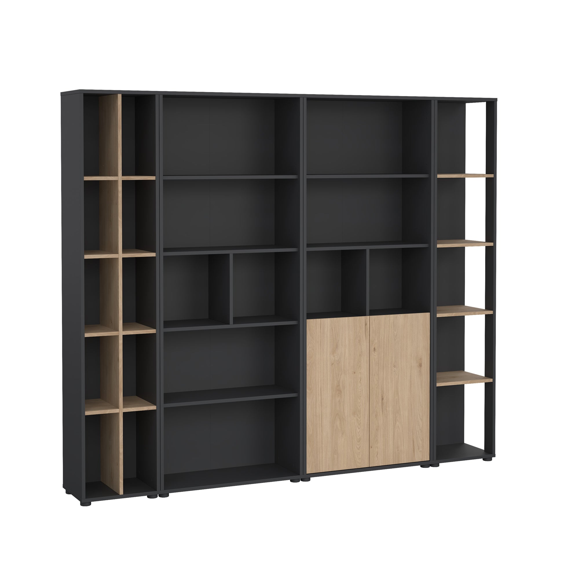 FLOW | ספריה עם 2 דלתות, 5 מדפים פתוחים וצד פתוח - KUALA