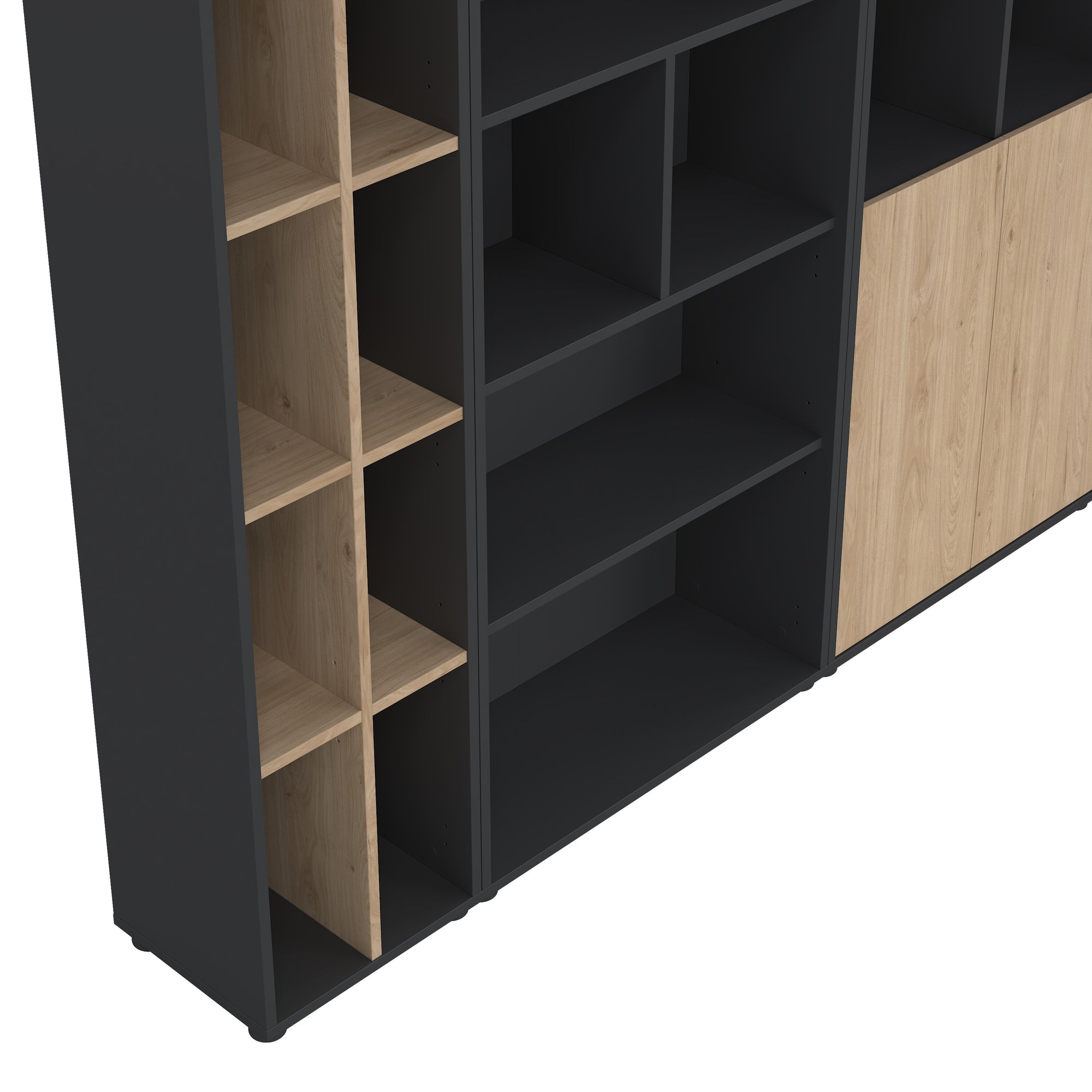 FLOW | ספריה עם 2 דלתות, 5 מדפים פתוחים וצד פתוח - KUALA