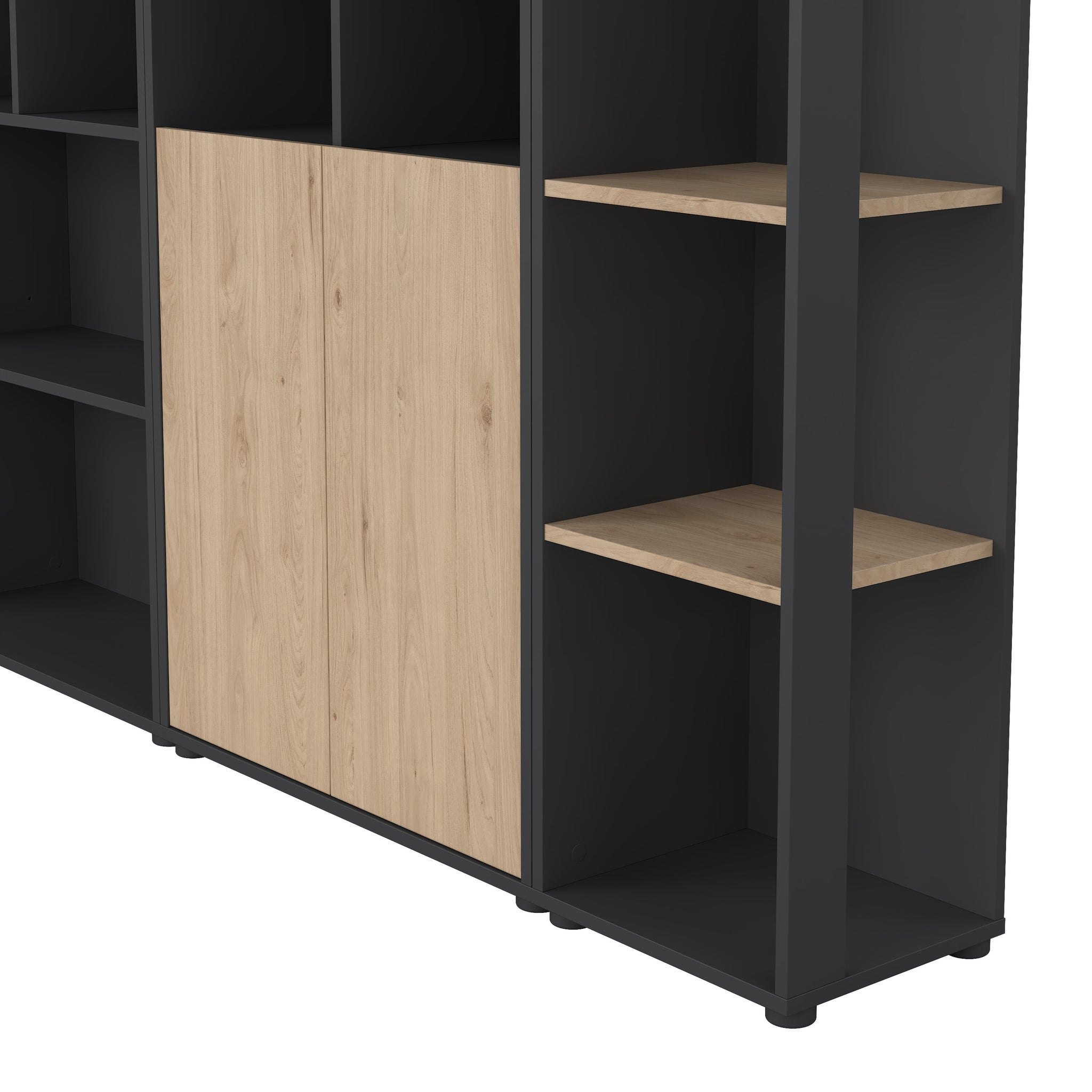 FLOW | ספריה עם 2 דלתות, 5 מדפים פתוחים וצד פתוח - KUALA