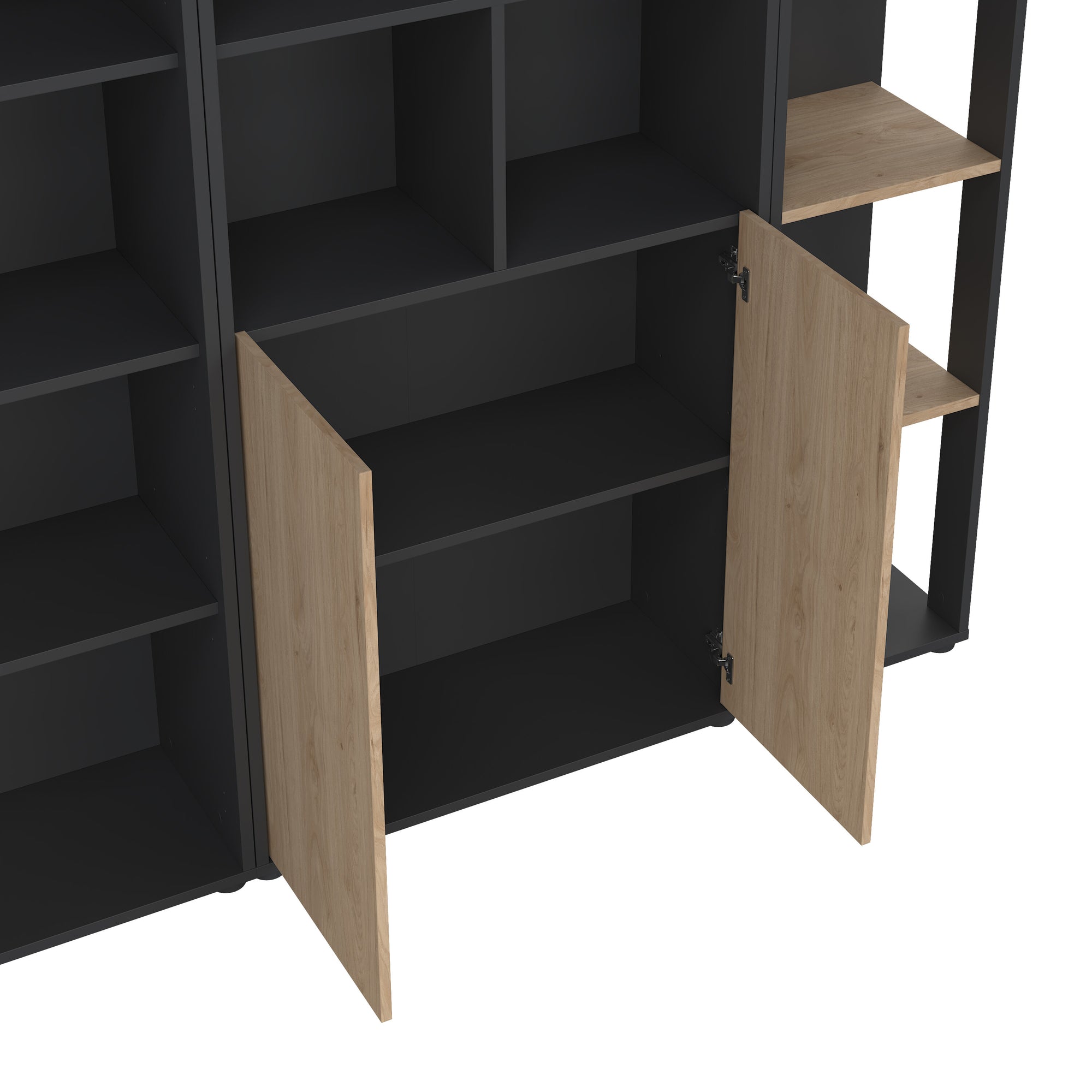 FLOW | ספריה עם 2 דלתות, 5 מדפים פתוחים וצד פתוח - KUALA