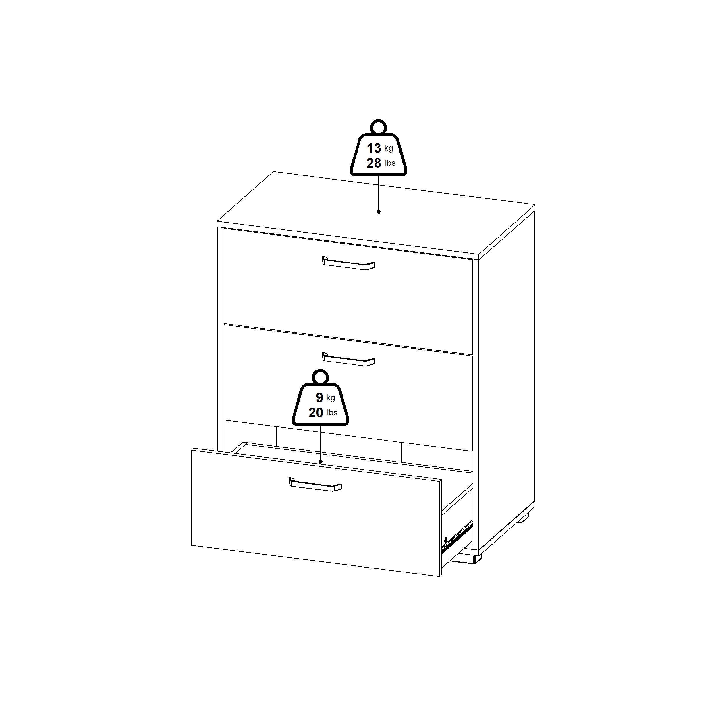 HEARTH | קומודה עם 3 מגירות - KUALA