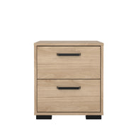 עץ טבעי עם ידיות שחורות