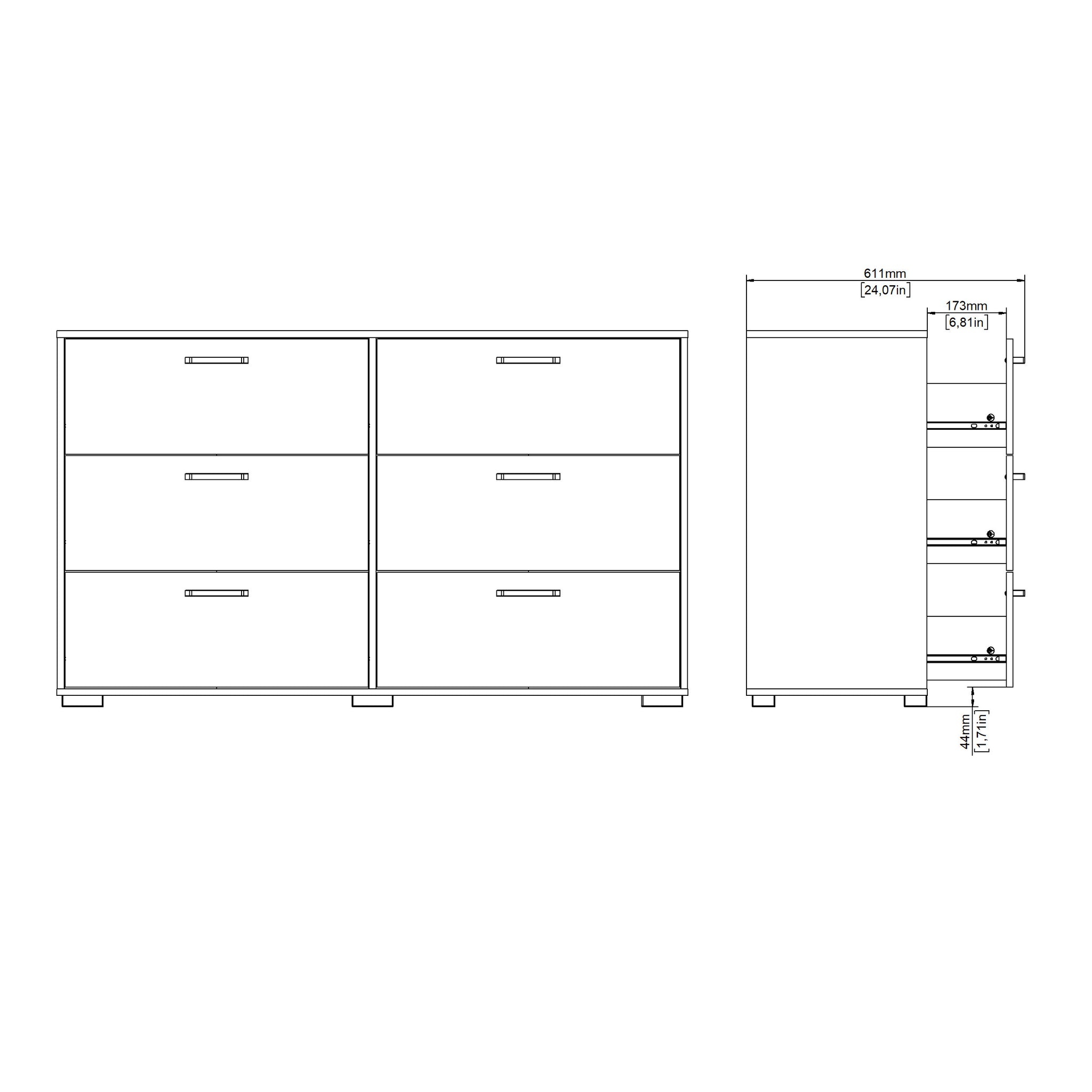CANYON | קומודה ממלמין עם 6 מגירות - KUALA