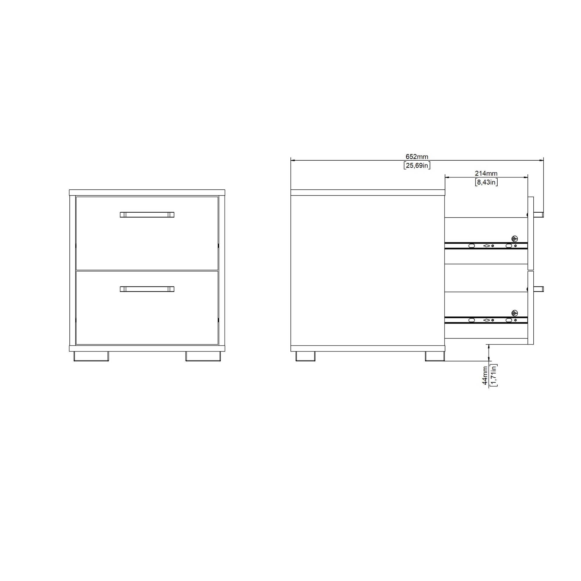 IVO | שידת לילה 40/40 ס"מ, עם 2 מגירות - KUALA