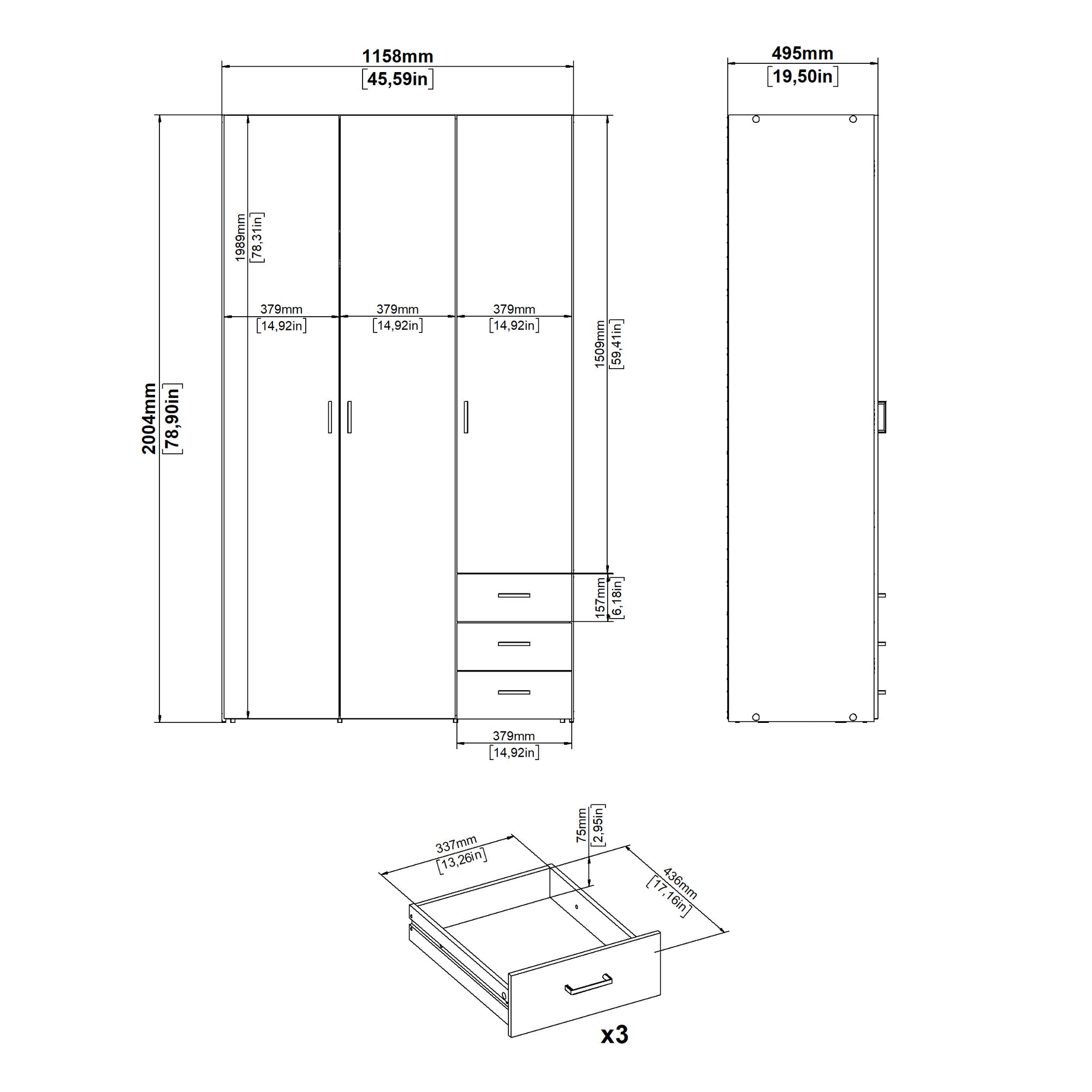 RESE | ארון דלתות פתיחה בחיפוי מלמין