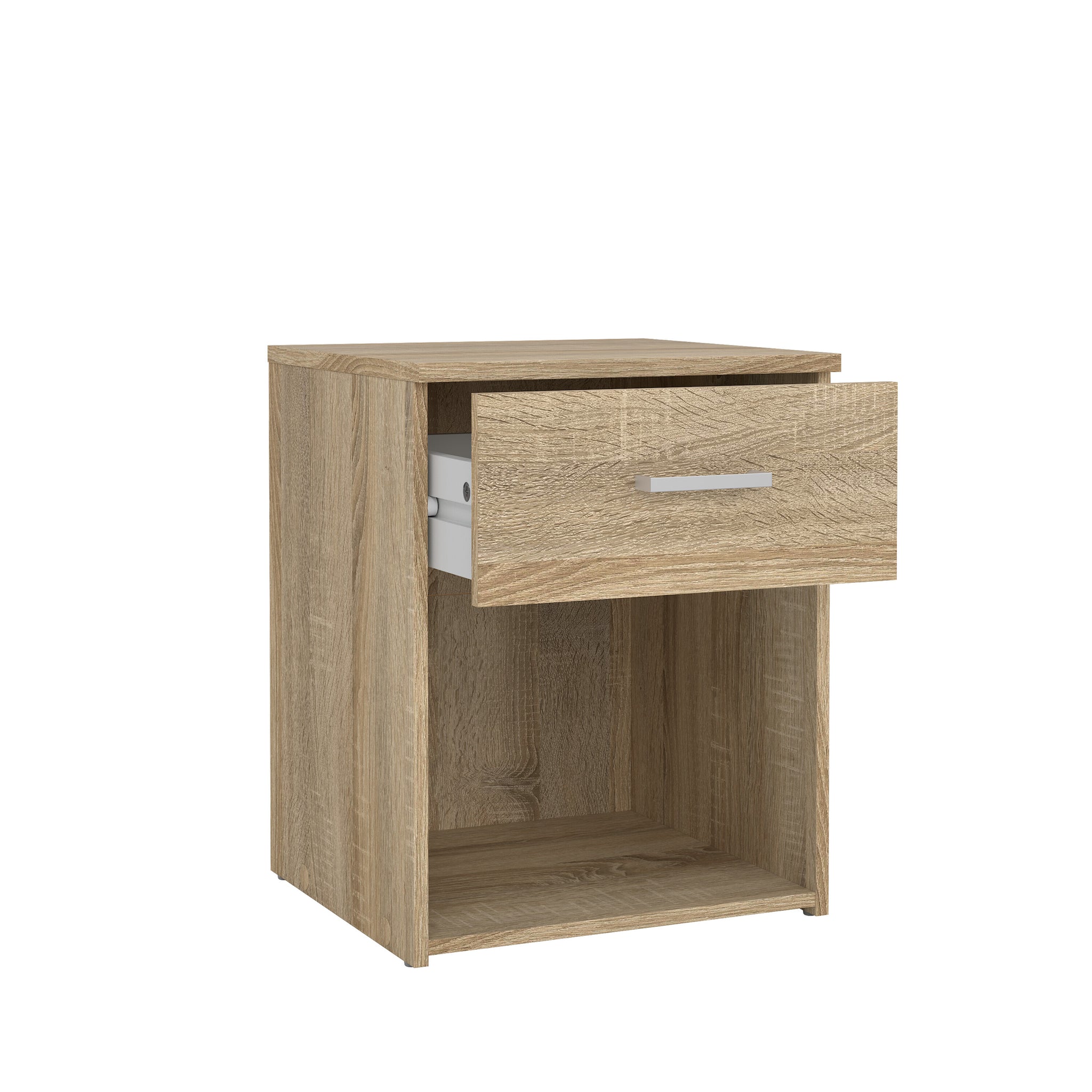 REIN | שידת לילה ממלמין 38/36 ס"מ, עם מגירה ומדף פתוח