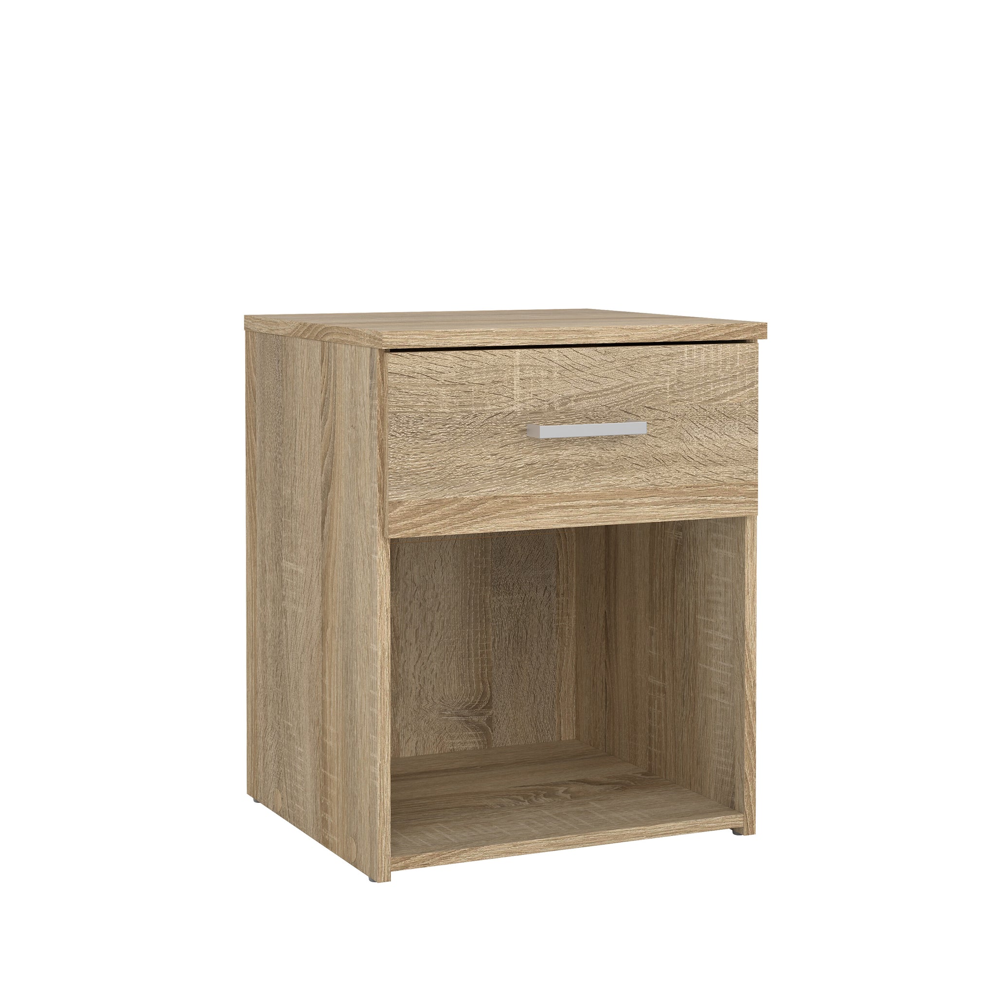 REIN | שידת לילה ממלמין 38/36 ס"מ, עם מגירה ומדף פתוח