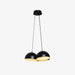 תמונה מזווית מספר 1 של המוצר JAENA | מנורת תליה מעוצבת בגוון שחור עם שלושה אהילים